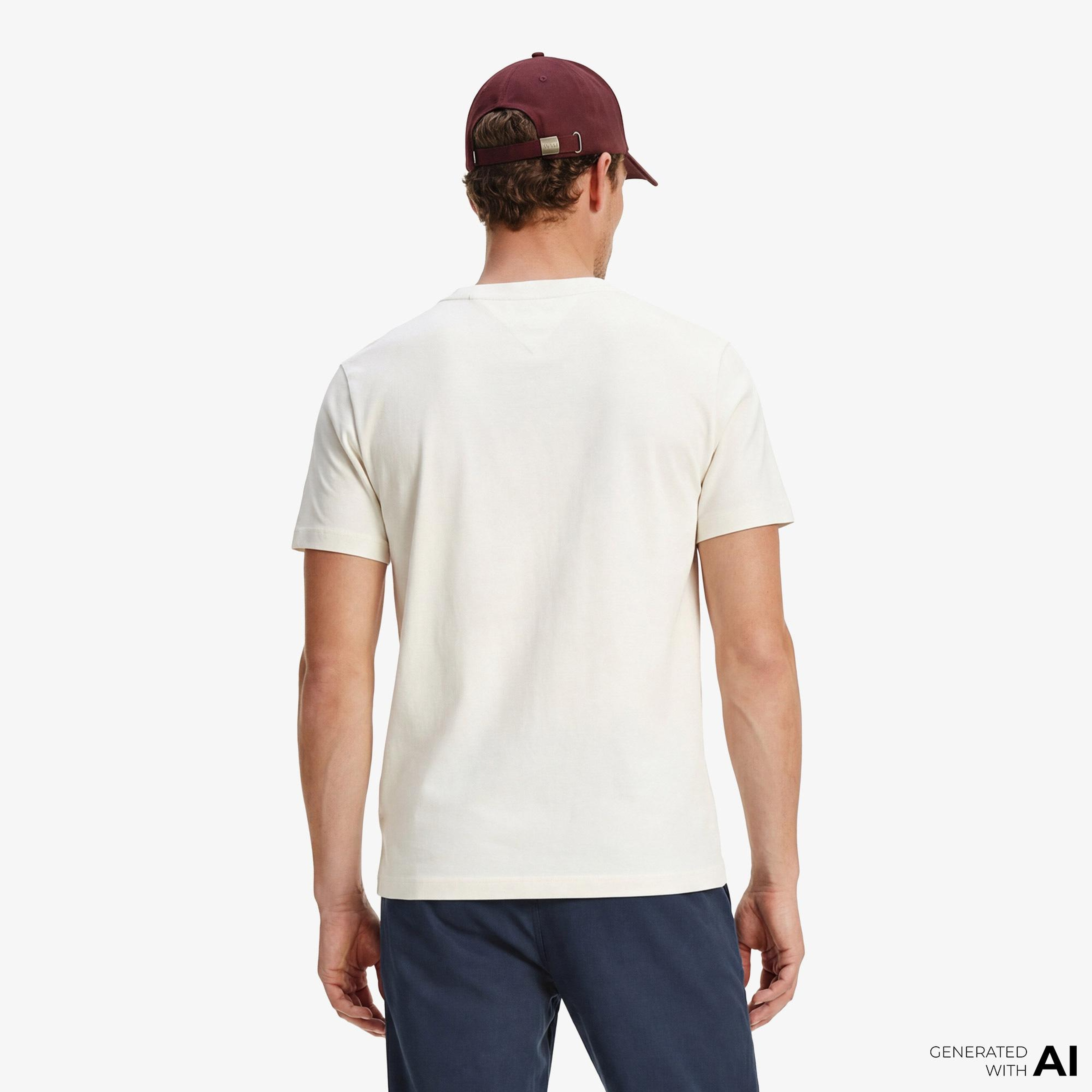 Tommy Hilfiger Moto Pack Erkek Krem Rengi T-Shirt