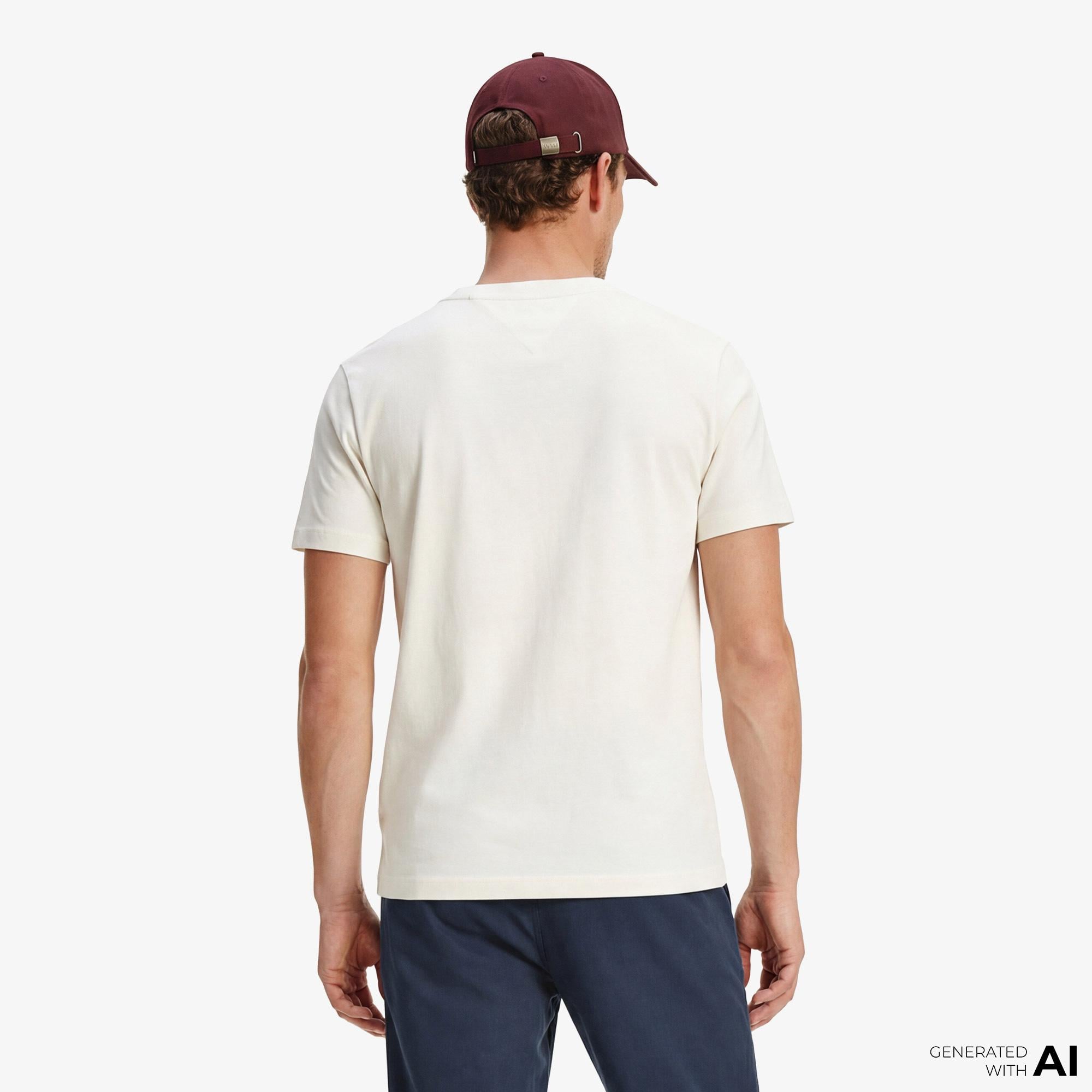 Tommy Hilfiger Moto Pack Erkek Krem Rengi T-Shirt