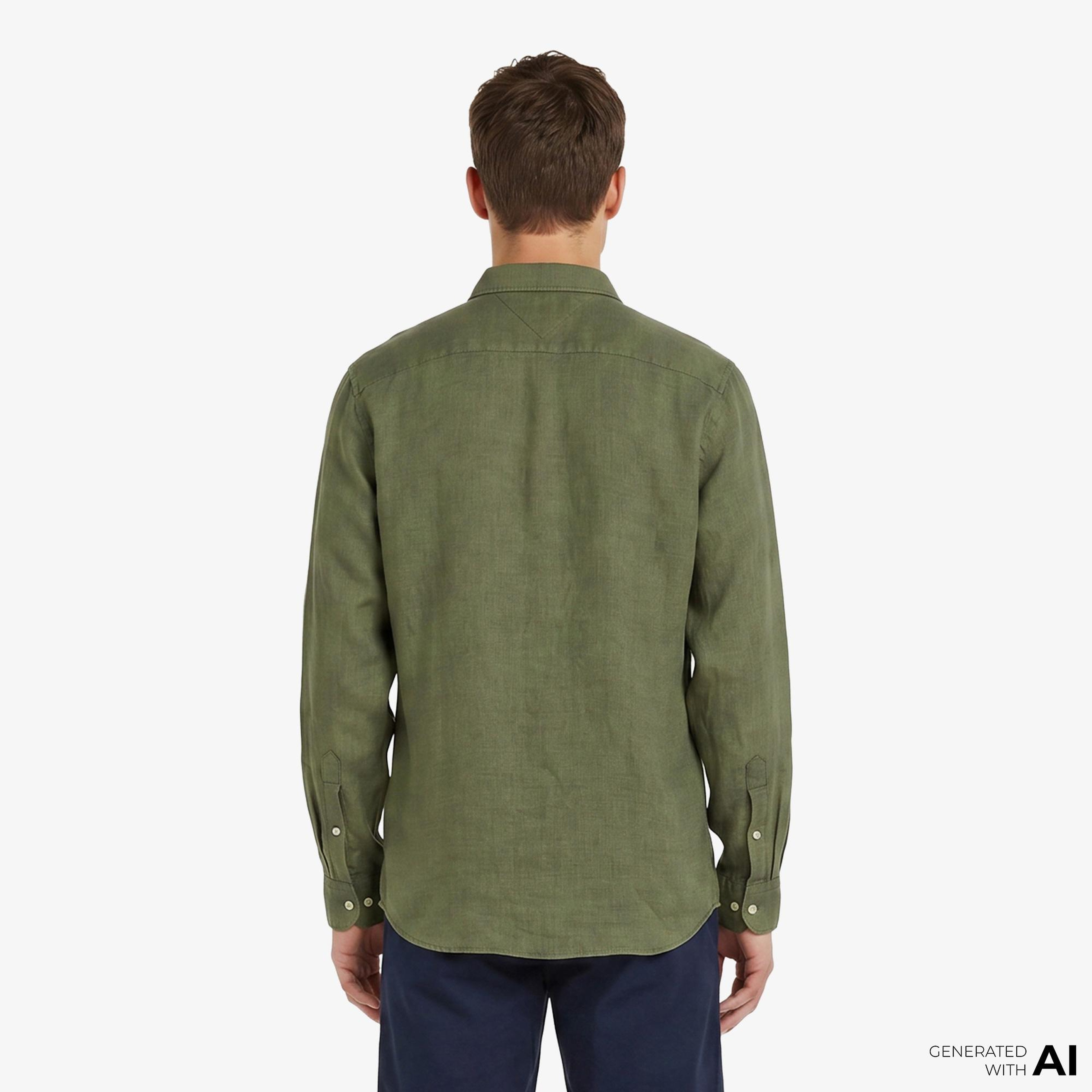 Tommy Hilfiger Seasonal Quality Erkek Yeşil Gömlek