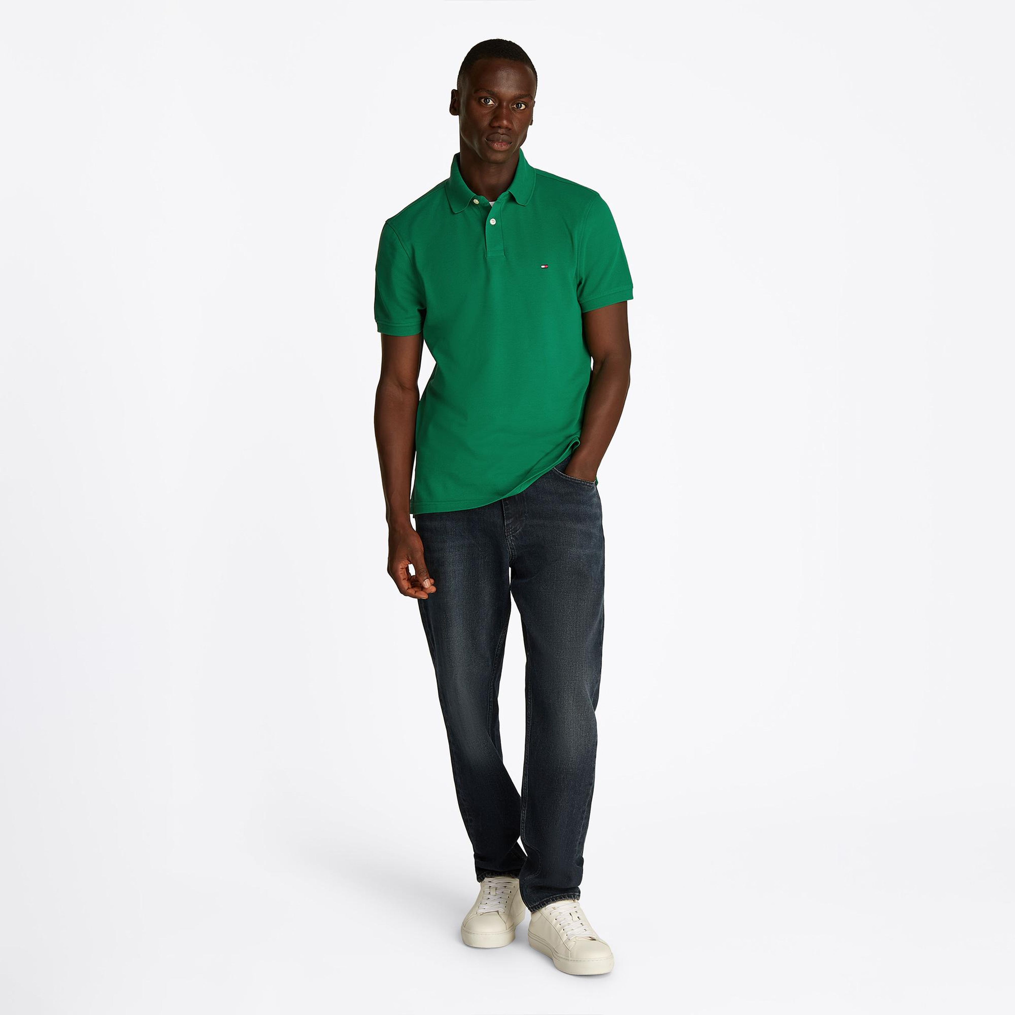 Tommy Hilfiger Nos Erkek Yeşil Polo Yaka T-Shirt
