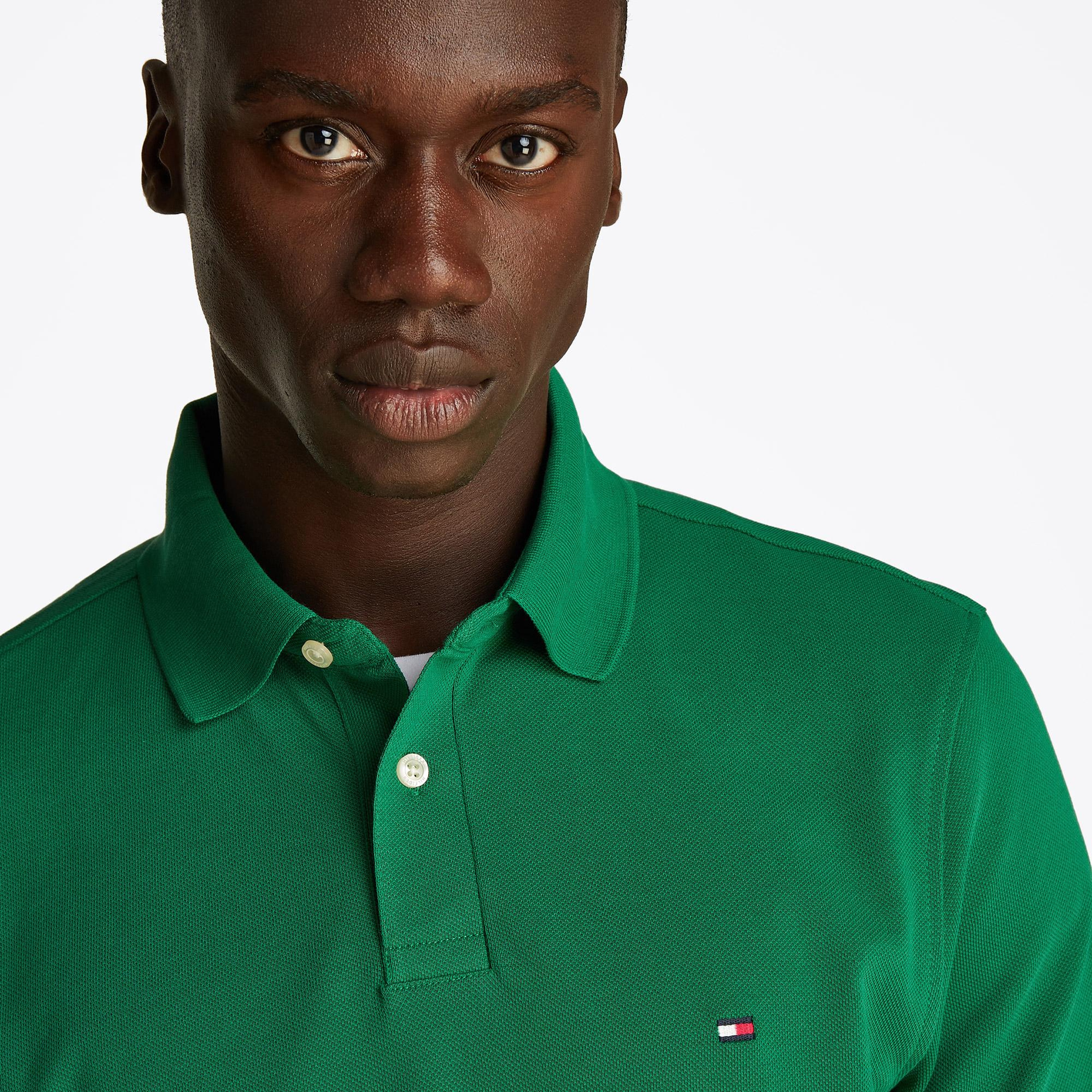 Tommy Hilfiger Nos Erkek Yeşil Polo Yaka T-Shirt