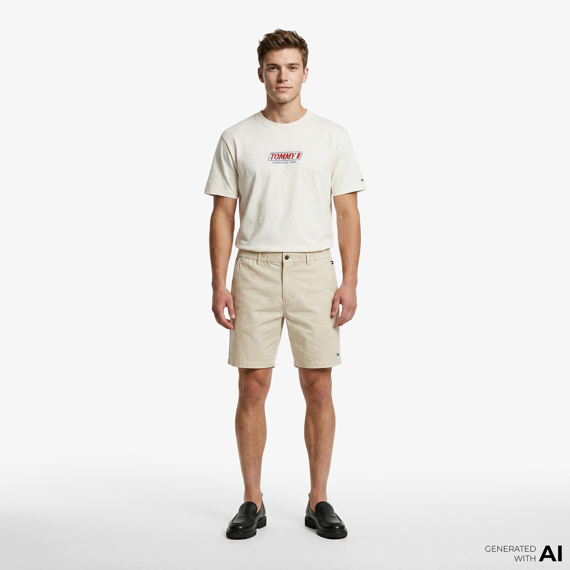 Tommy Hilfiger Erkek Beyaz T-Shirt