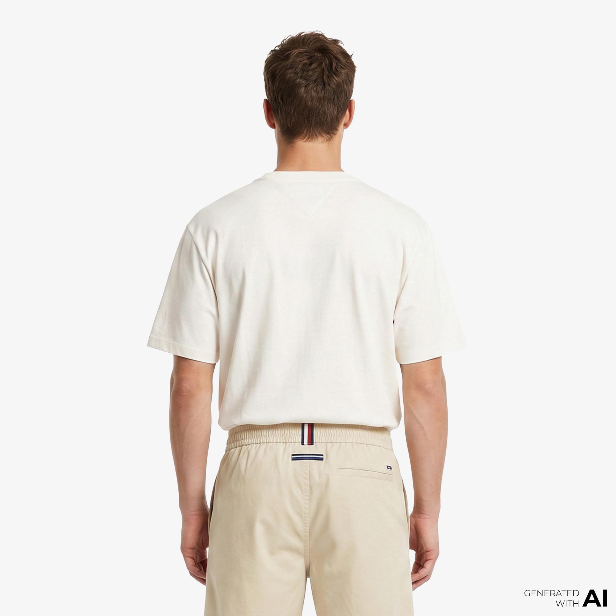 Tommy Hilfiger Erkek Beyaz T-Shirt