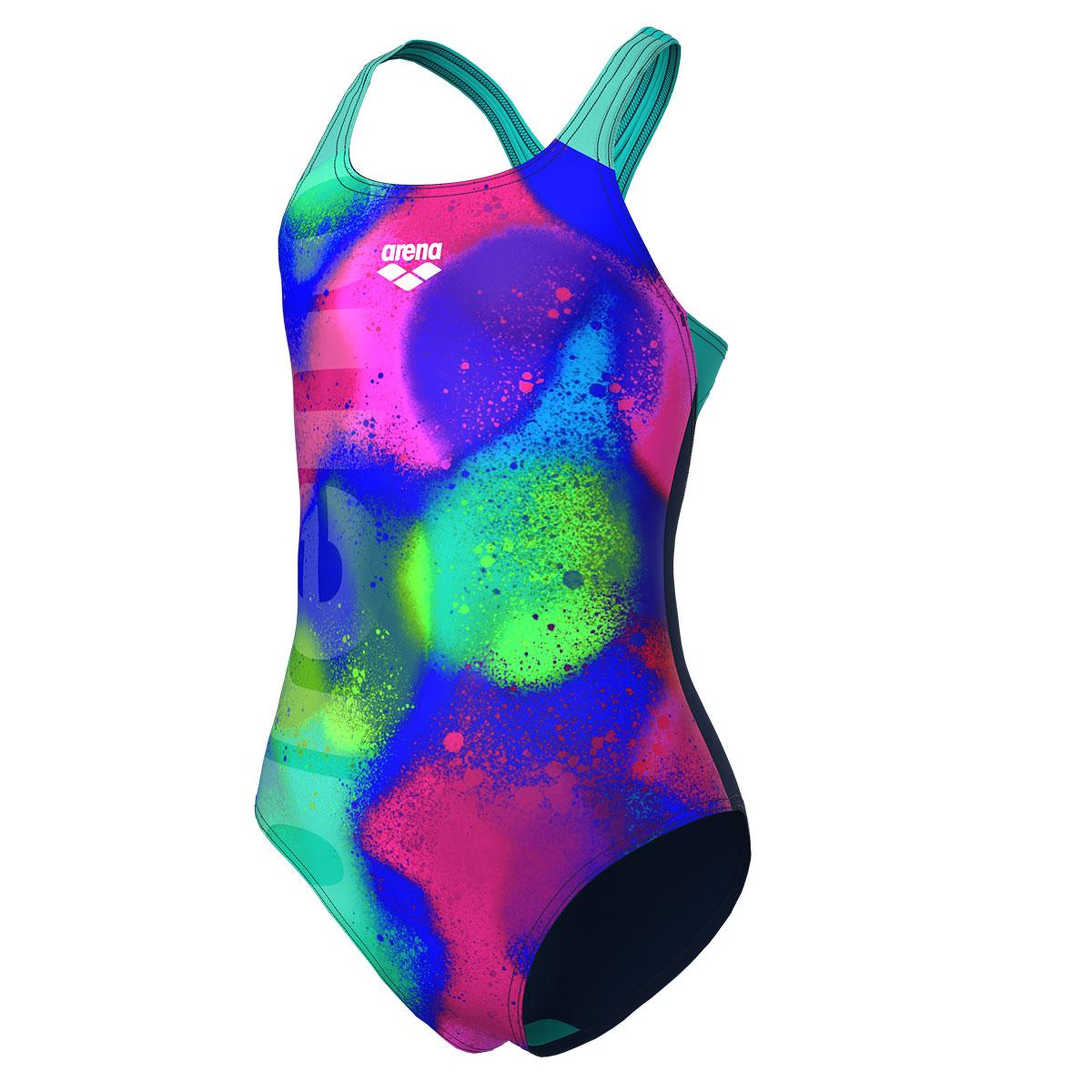 Spray Paint Swim Pro Back Çocuk Lacivert Yüzücü Mayosu 010286740