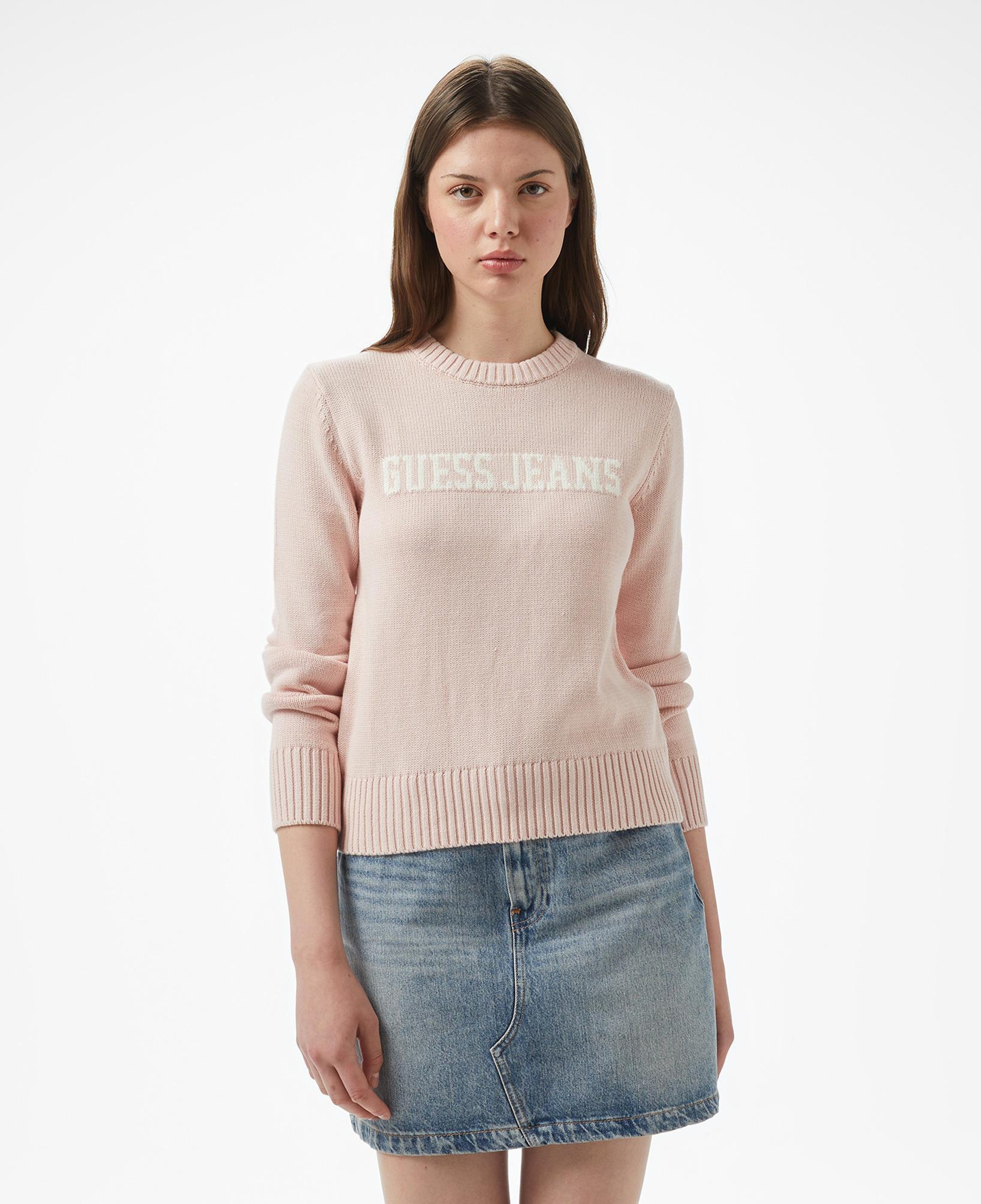 Guess Intarsia Kadın Pembe Kazak