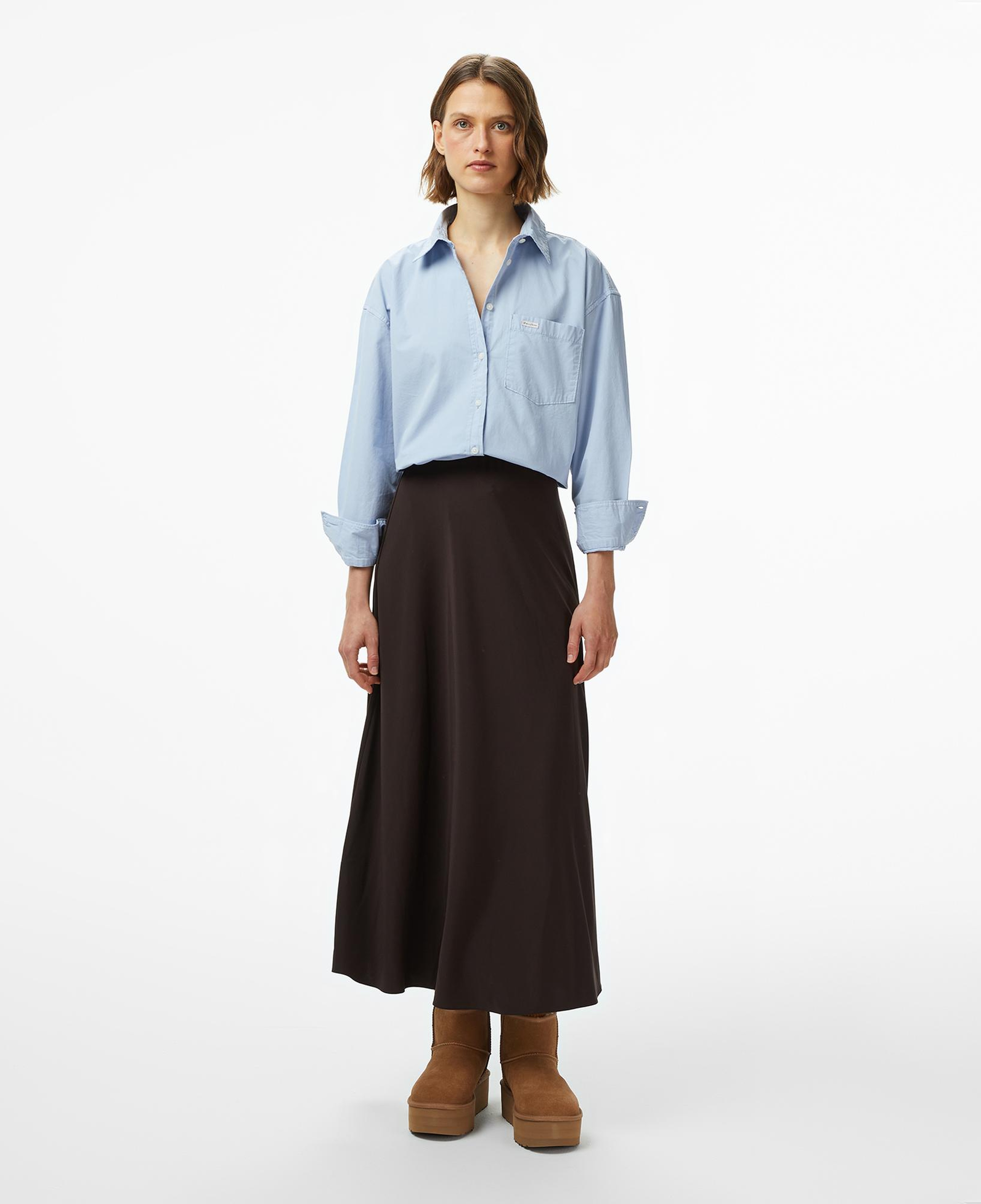 Guess Oversized Cepli Kadın Mavi Gömlek