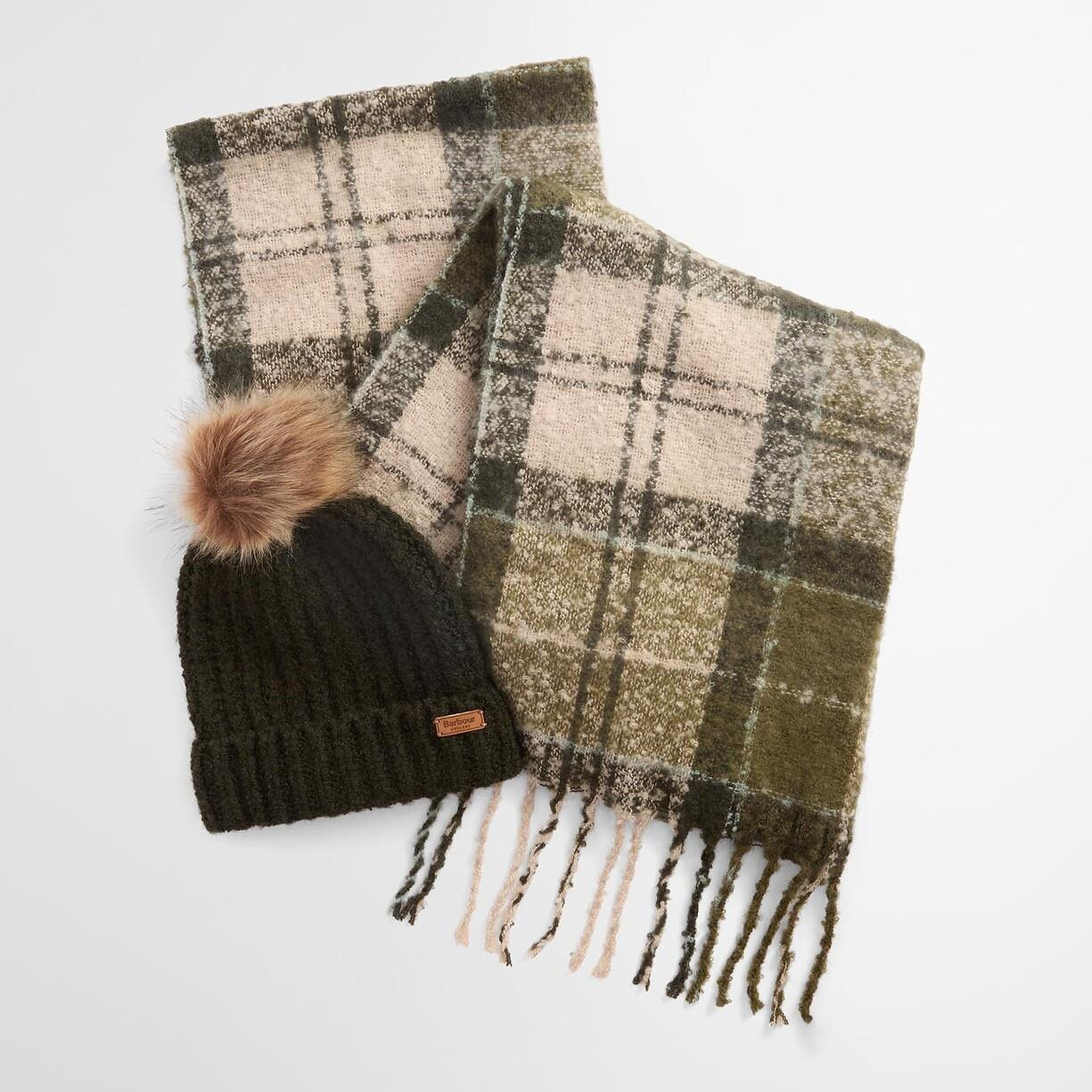 Barbour Saltburn Bere & Tartan Şal Seti