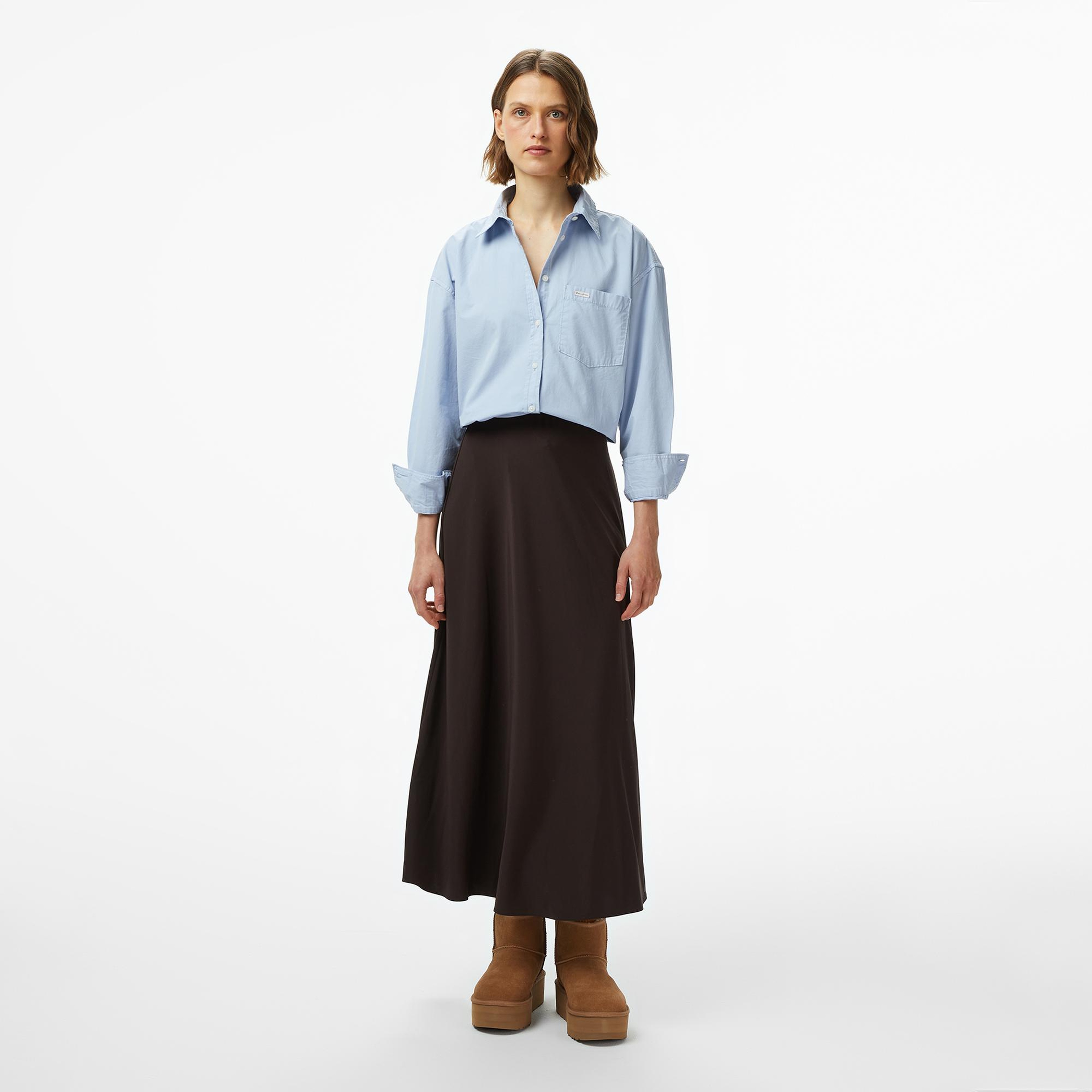 Guess Oversized Cepli Kadın Mavi Gömlek