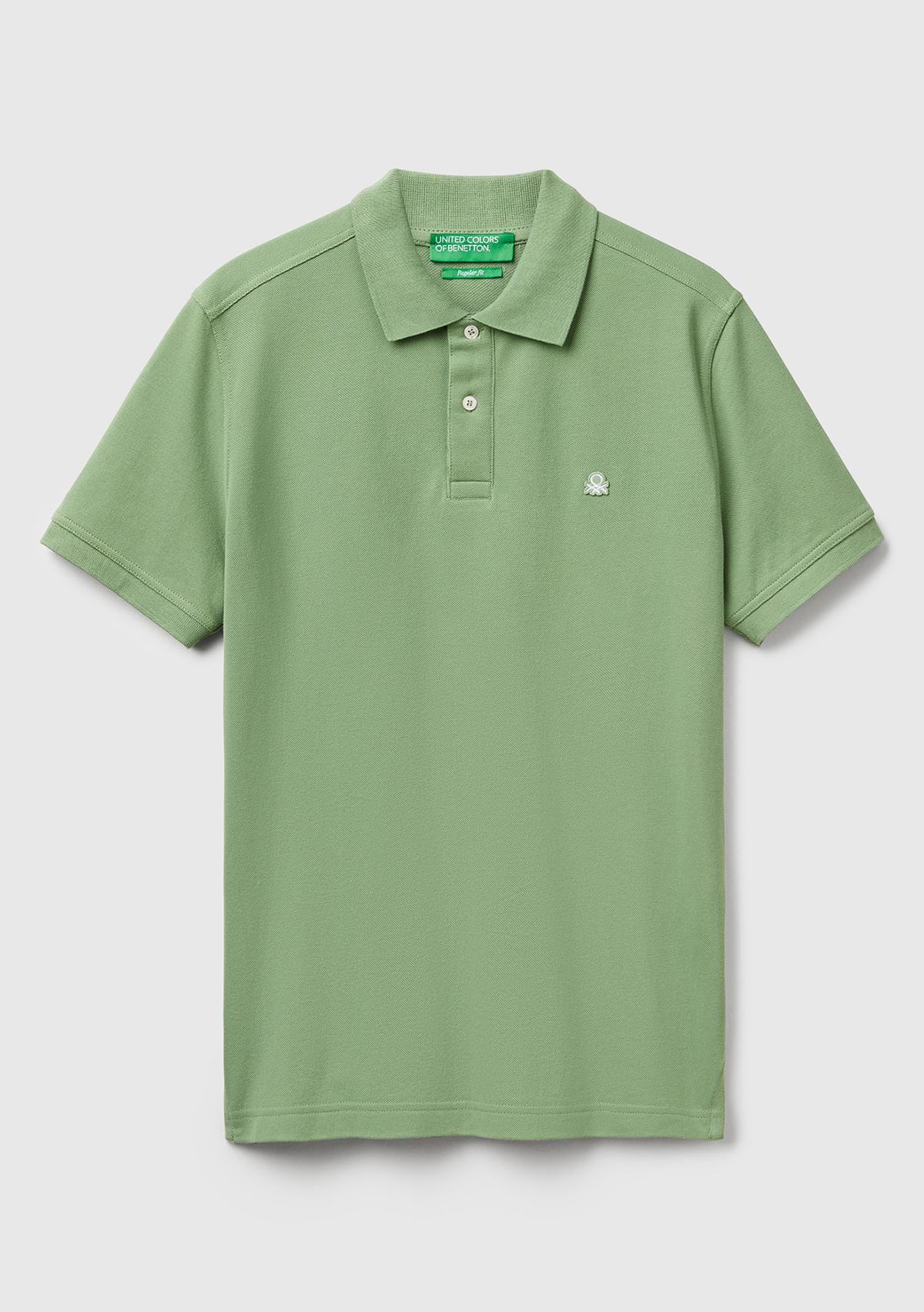 Erkek Açık Yeşill Regular Fit Kısa Kollu Polo T-Shirt