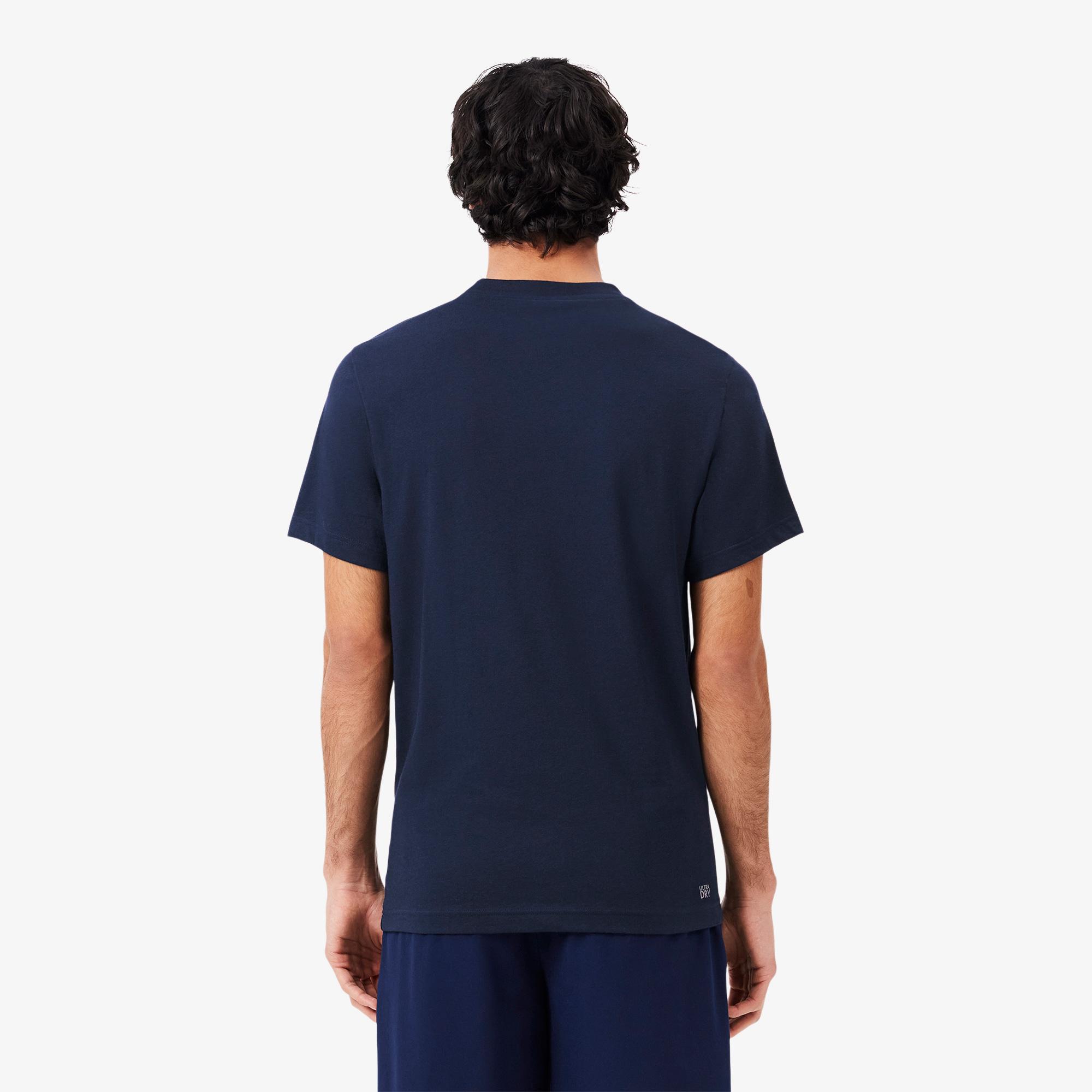 Erkek Regular Fit Bisiklet Yaka Baskılı Lacivert T-Shirt