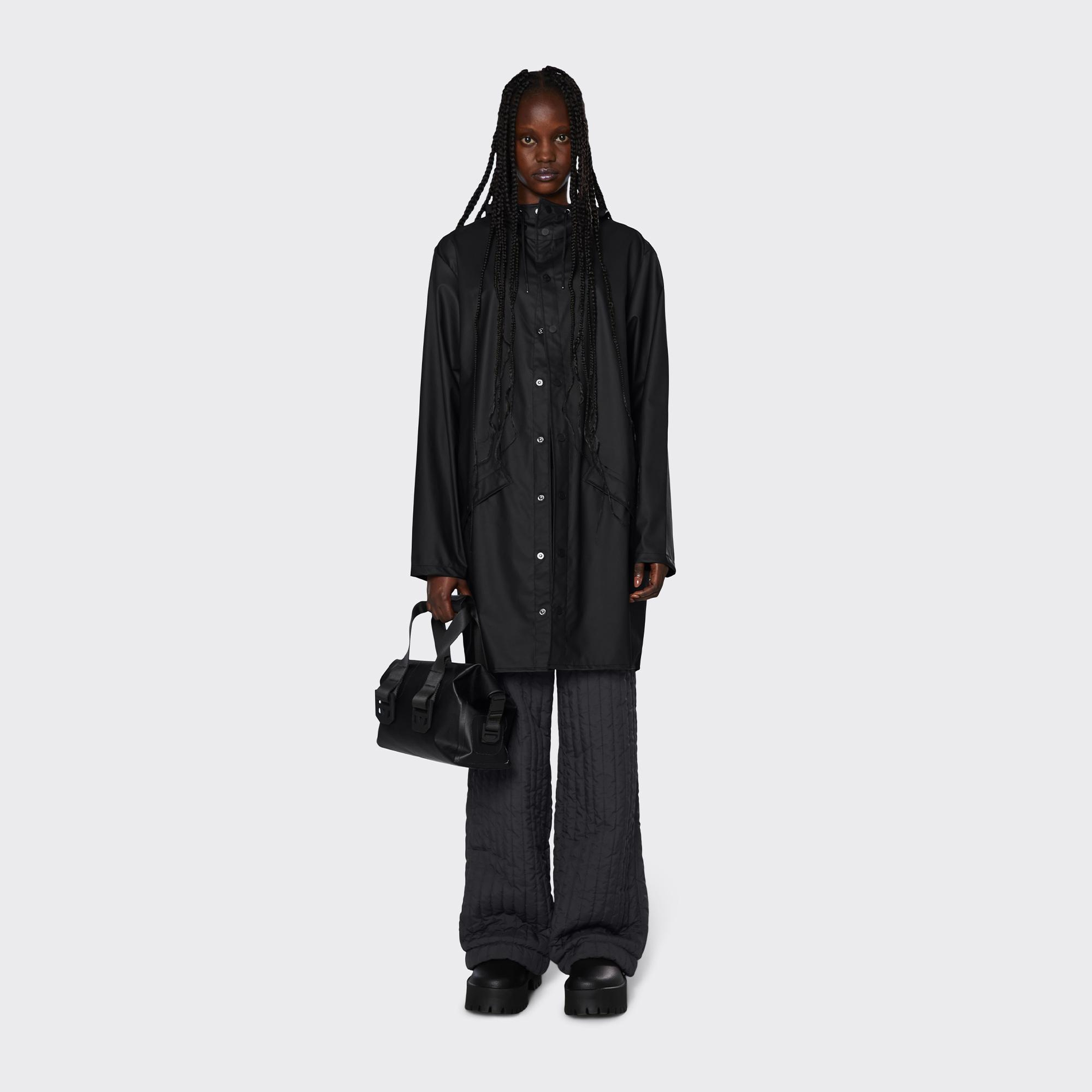 Rains Long Unisex Siyah Yağmurluk