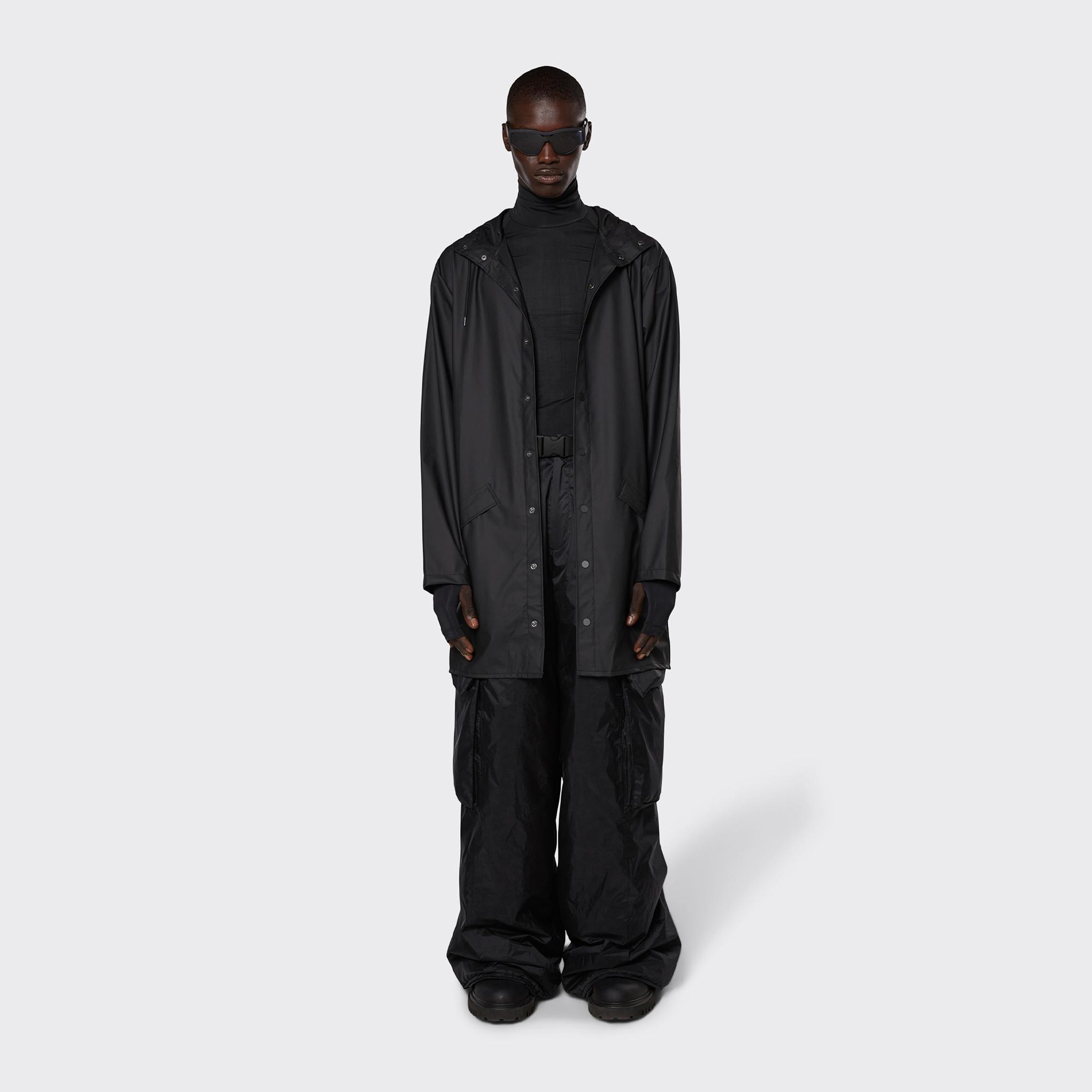 Rains Long Unisex Siyah Yağmurluk