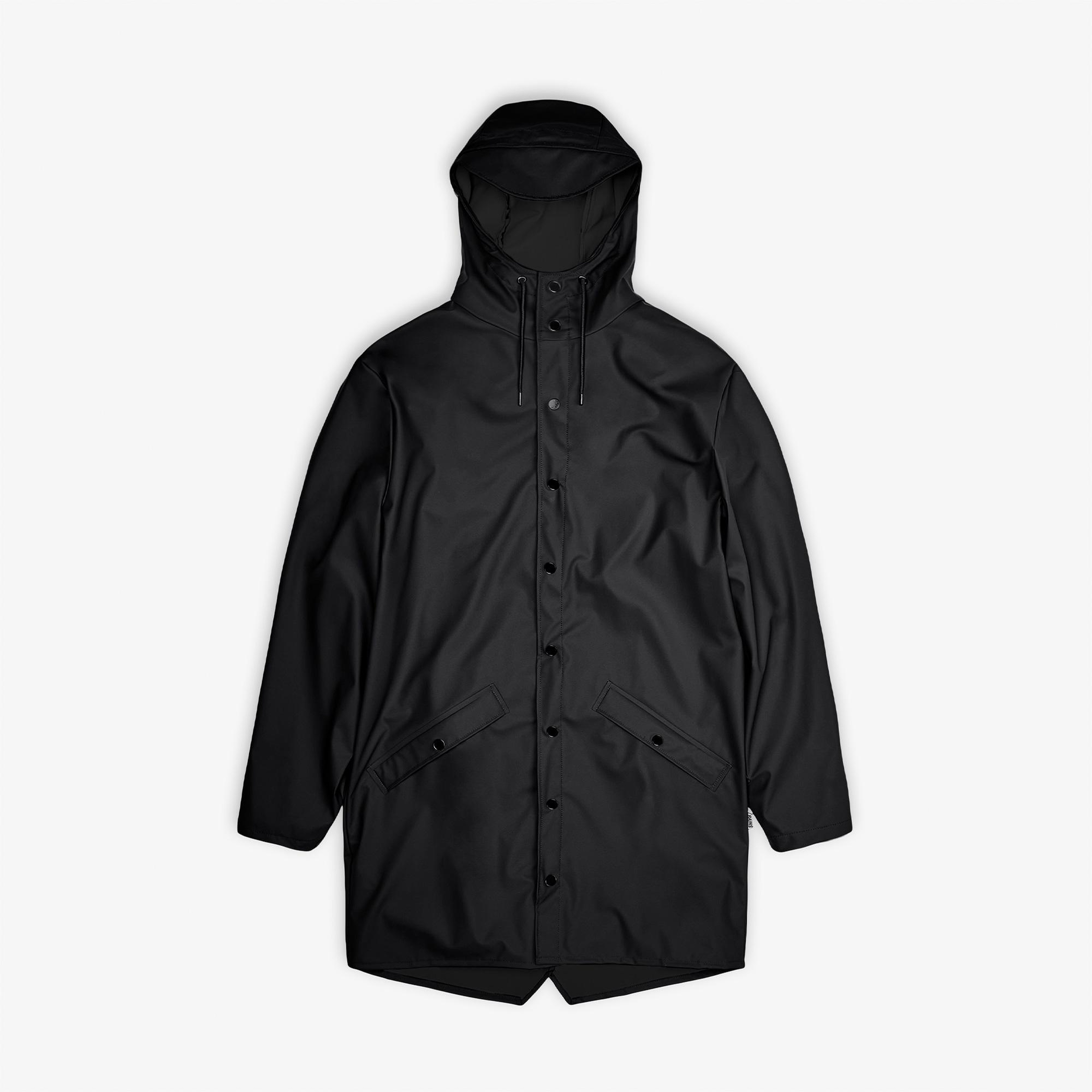 Rains Long Unisex Siyah Yağmurluk