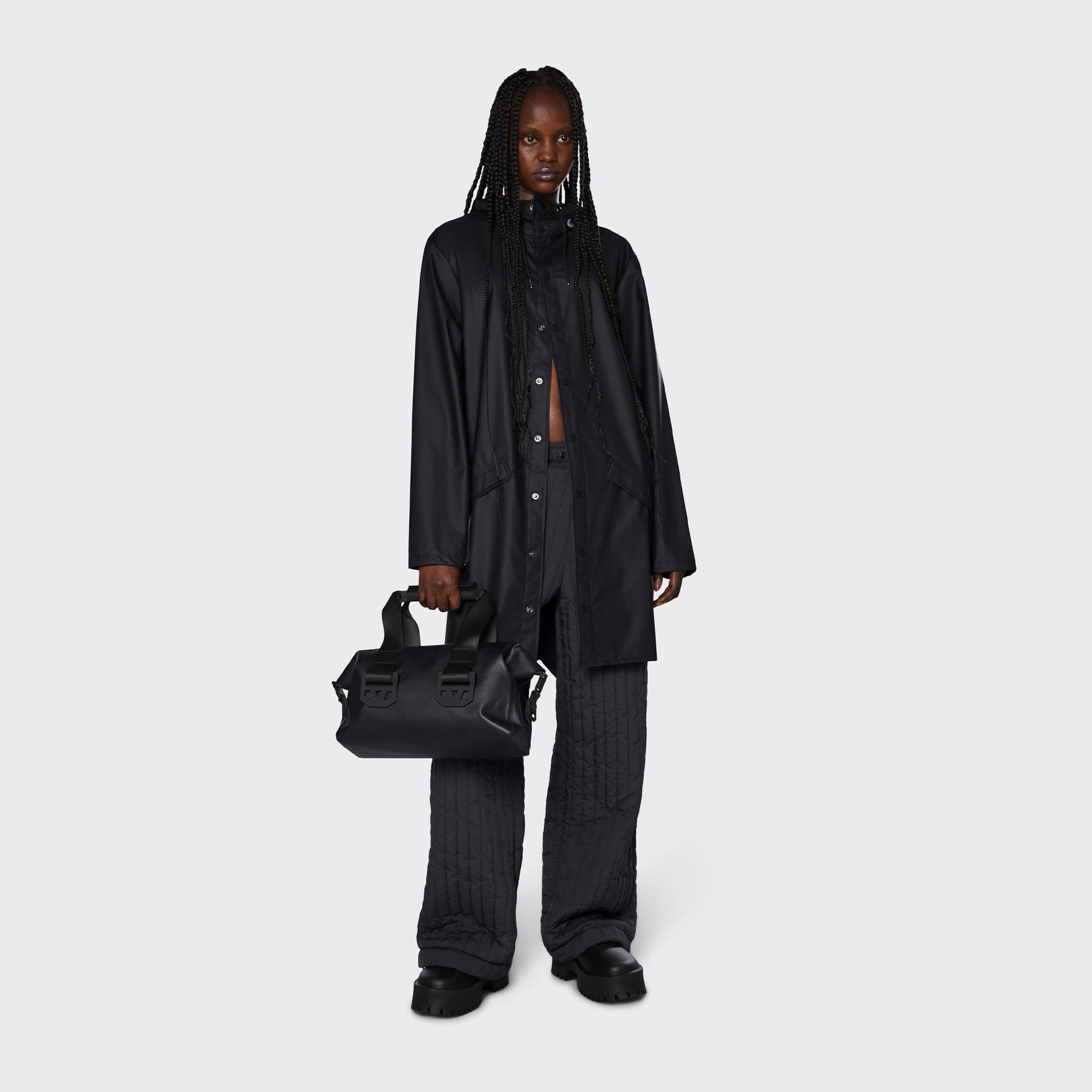 Rains Long Unisex Siyah Yağmurluk