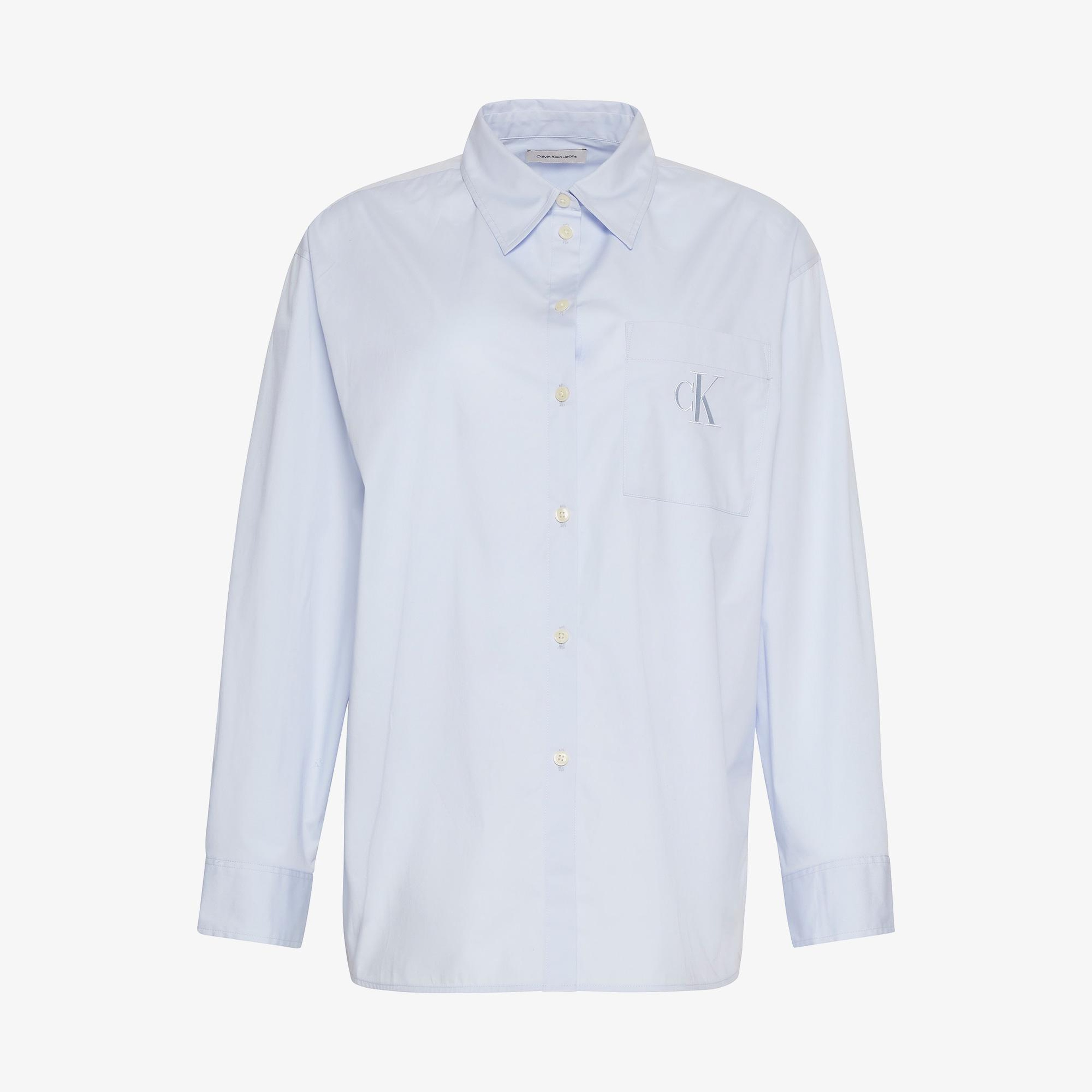 Calvin Klein Poplin Relaxed Kadın Mavi Gömlek