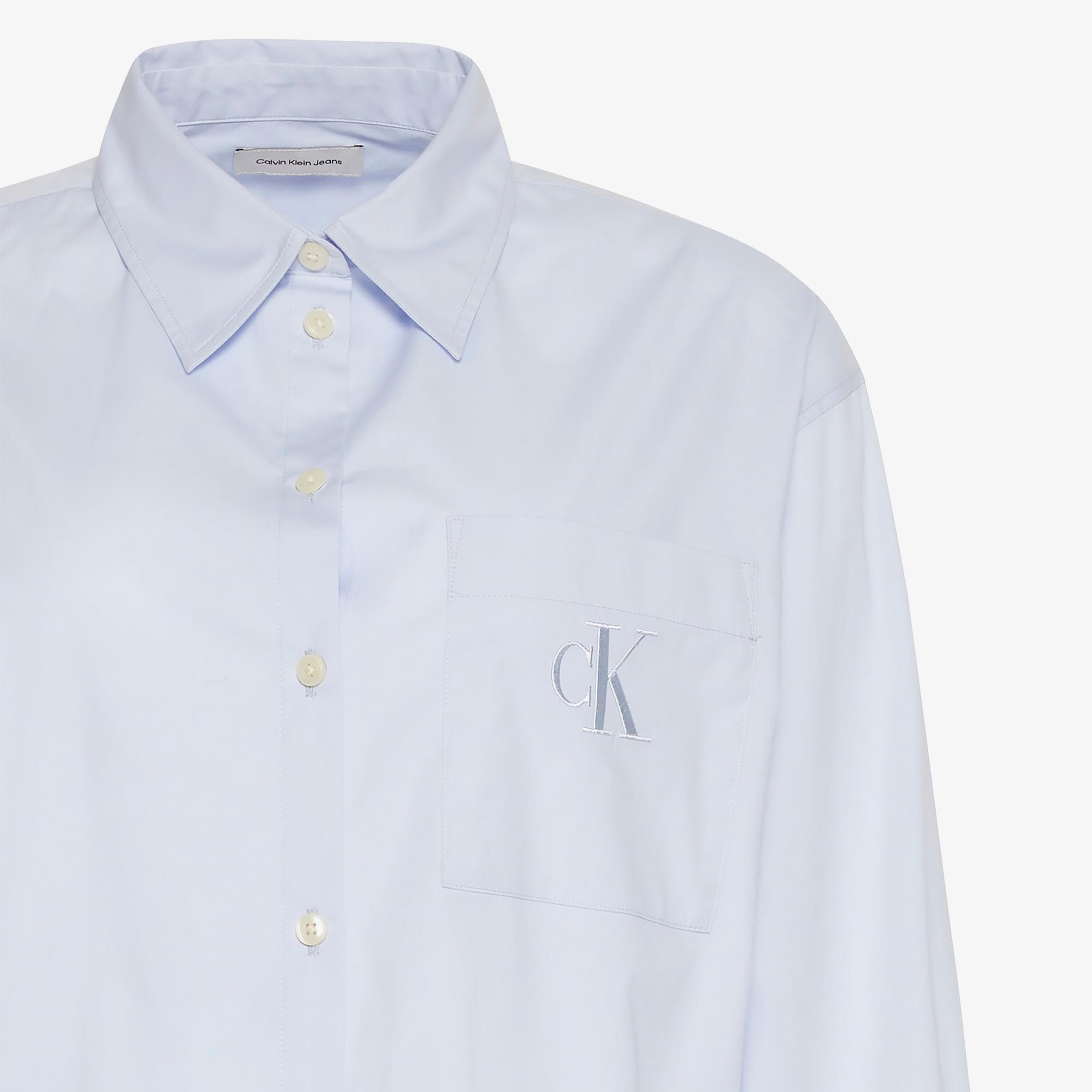 Calvin Klein Poplin Relaxed Kadın Mavi Gömlek