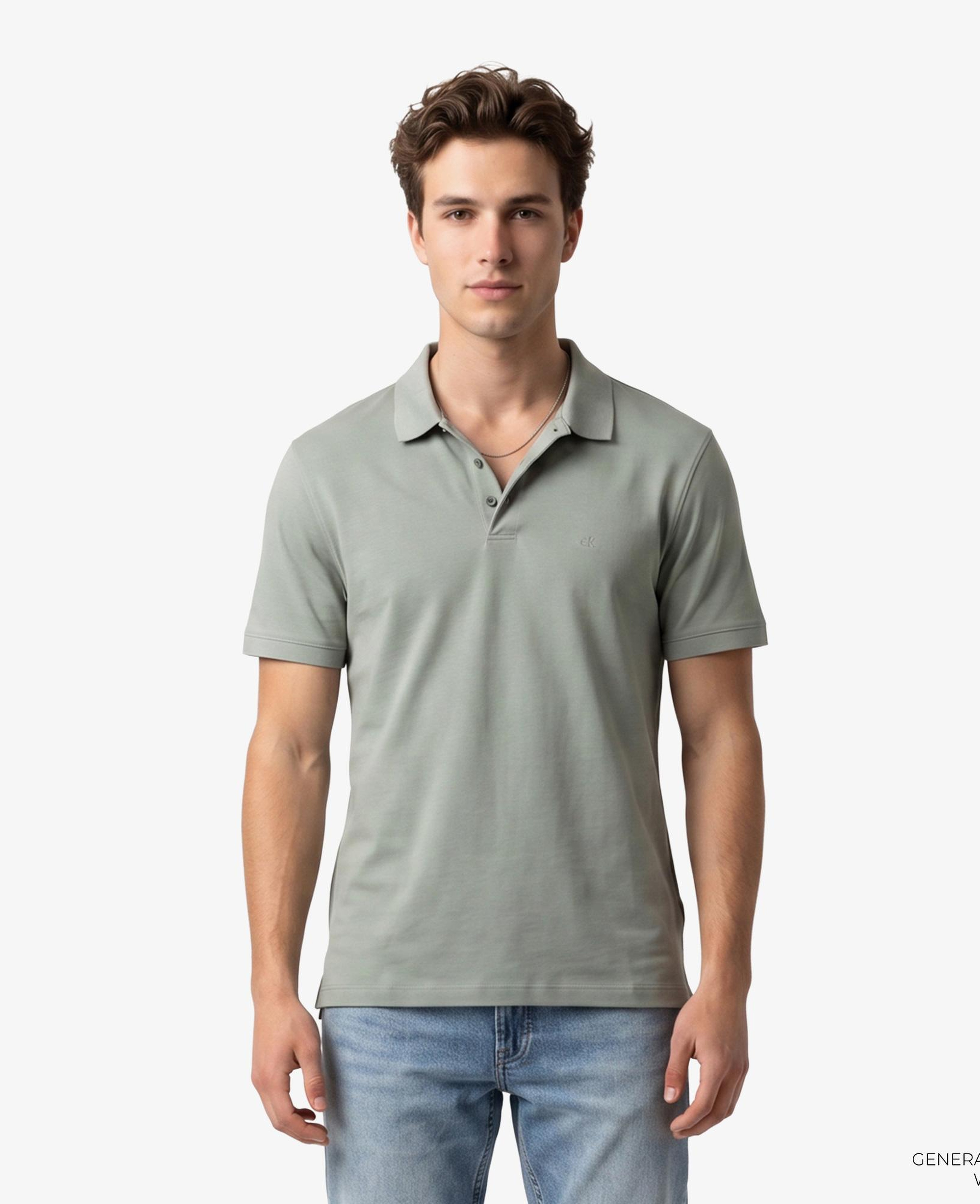 Calvin Klein Supima Chest Emb Erkek Bej Polo