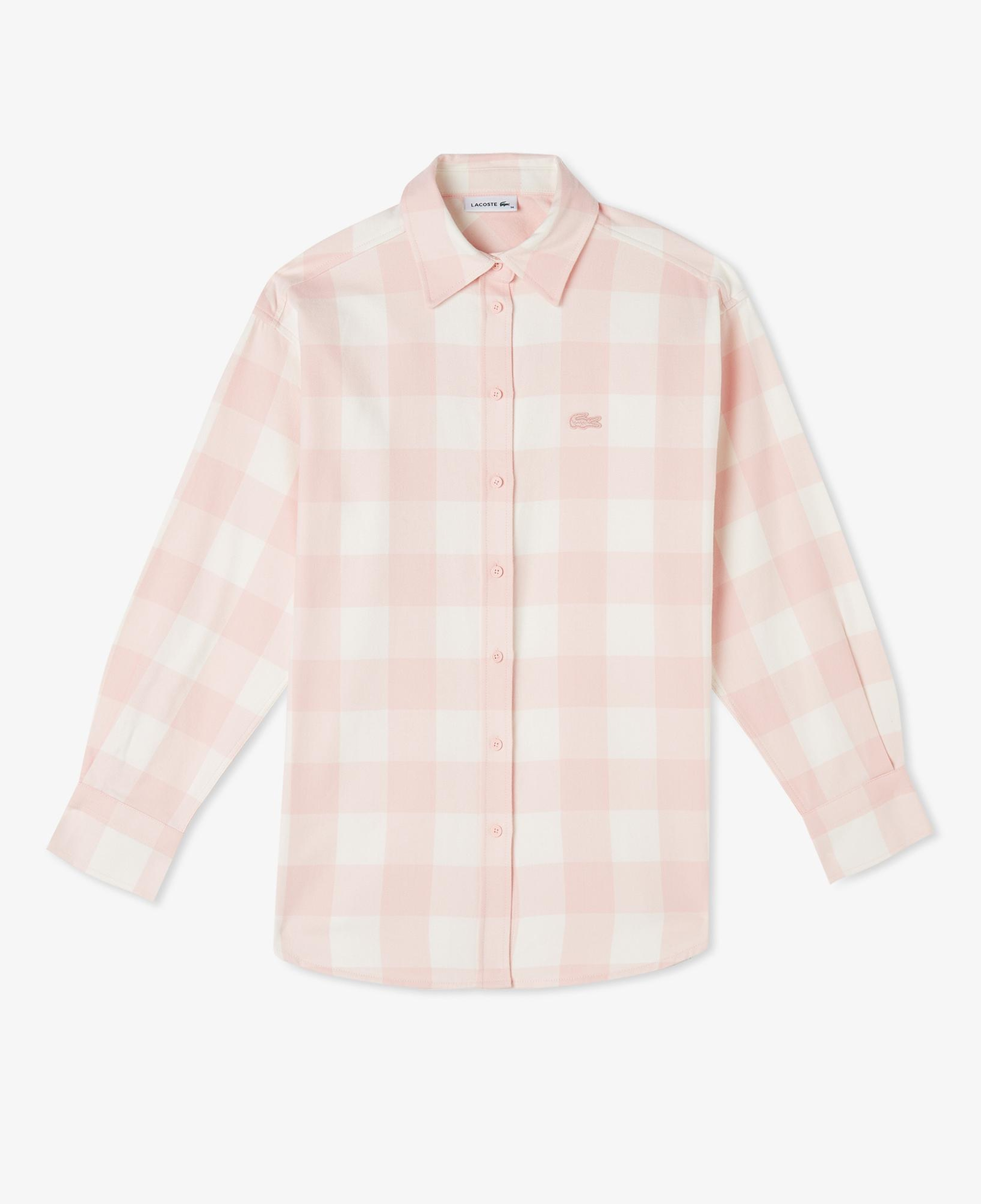 Lacoste Kadın Kareli Pembe Gömlek