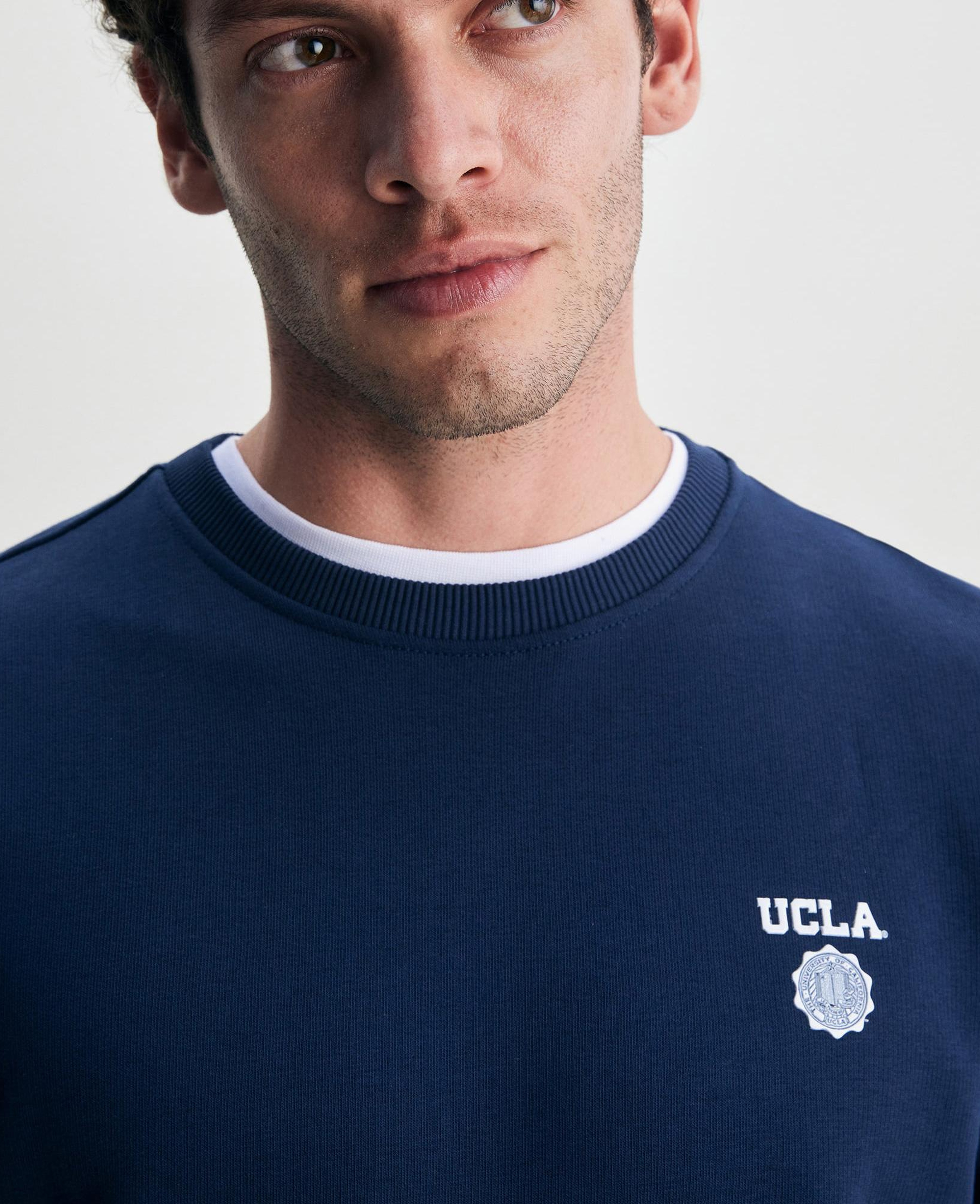 Ucla Valley Erkek Mavi Bisiklet Yaka Sweatshirt