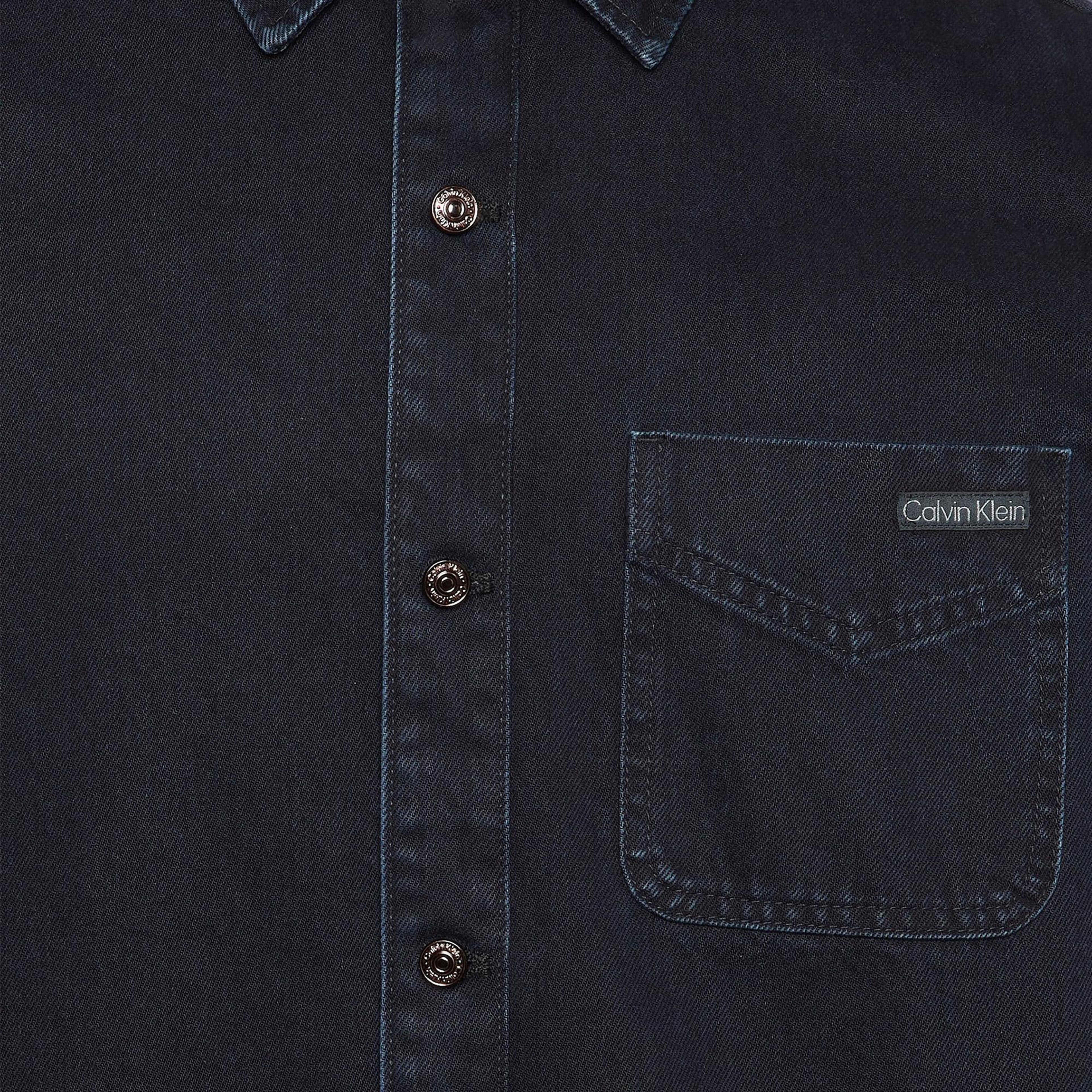 Calvin Klein Blue Black Stone 90S Overshirt Erkek Mavi Gömlek