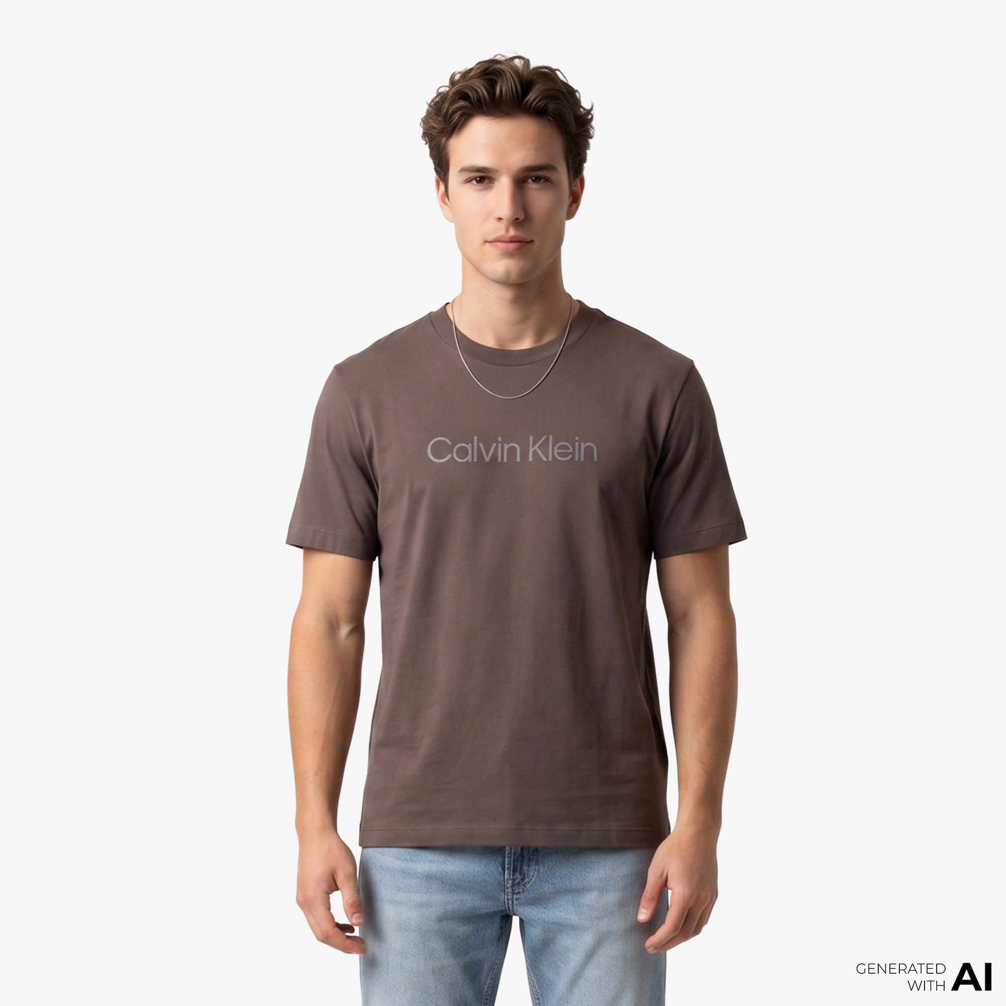 Calvin Klein 20S Sportswear Grap Erkek Kahverengi T-Shirt