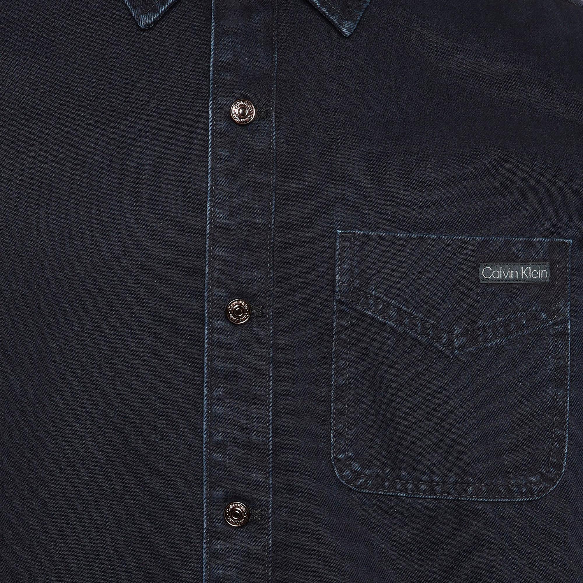 Calvin Klein Blue Black Stone 90S Overshirt Erkek Mavi Gömlek