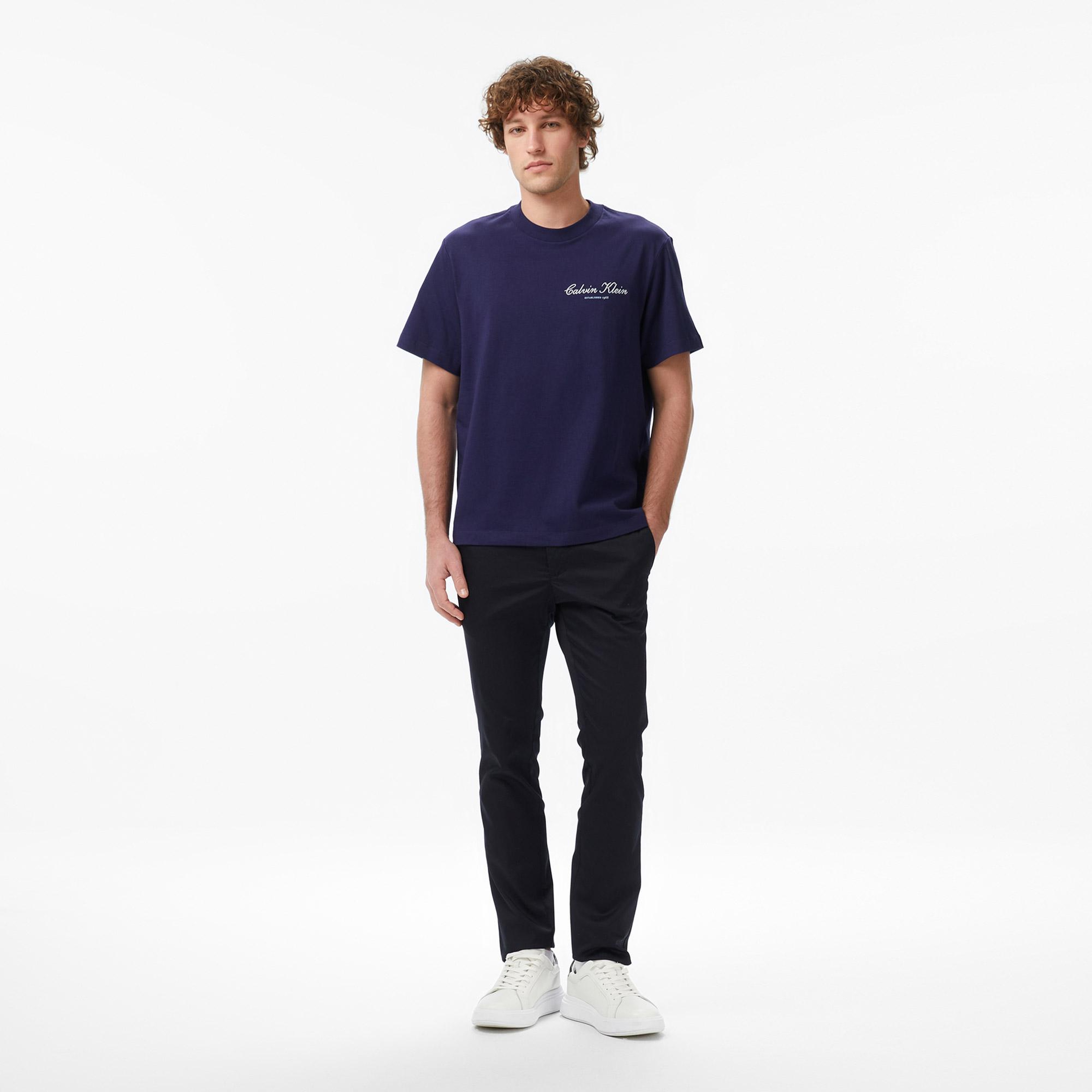 Calvin Klein 20S March Graphic Seasonal Erkek Mavi T-Shirt