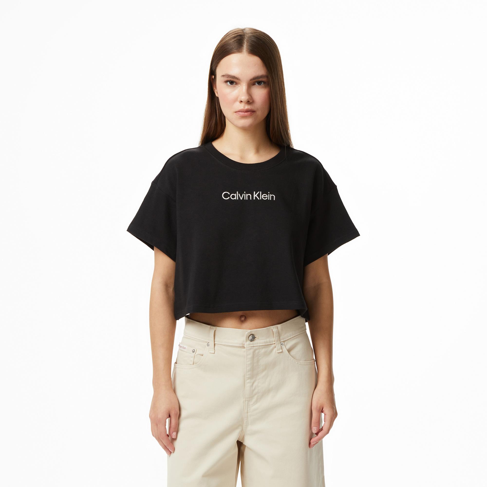 Calvin Klein Cropped Kadın Siyah T-Shirt