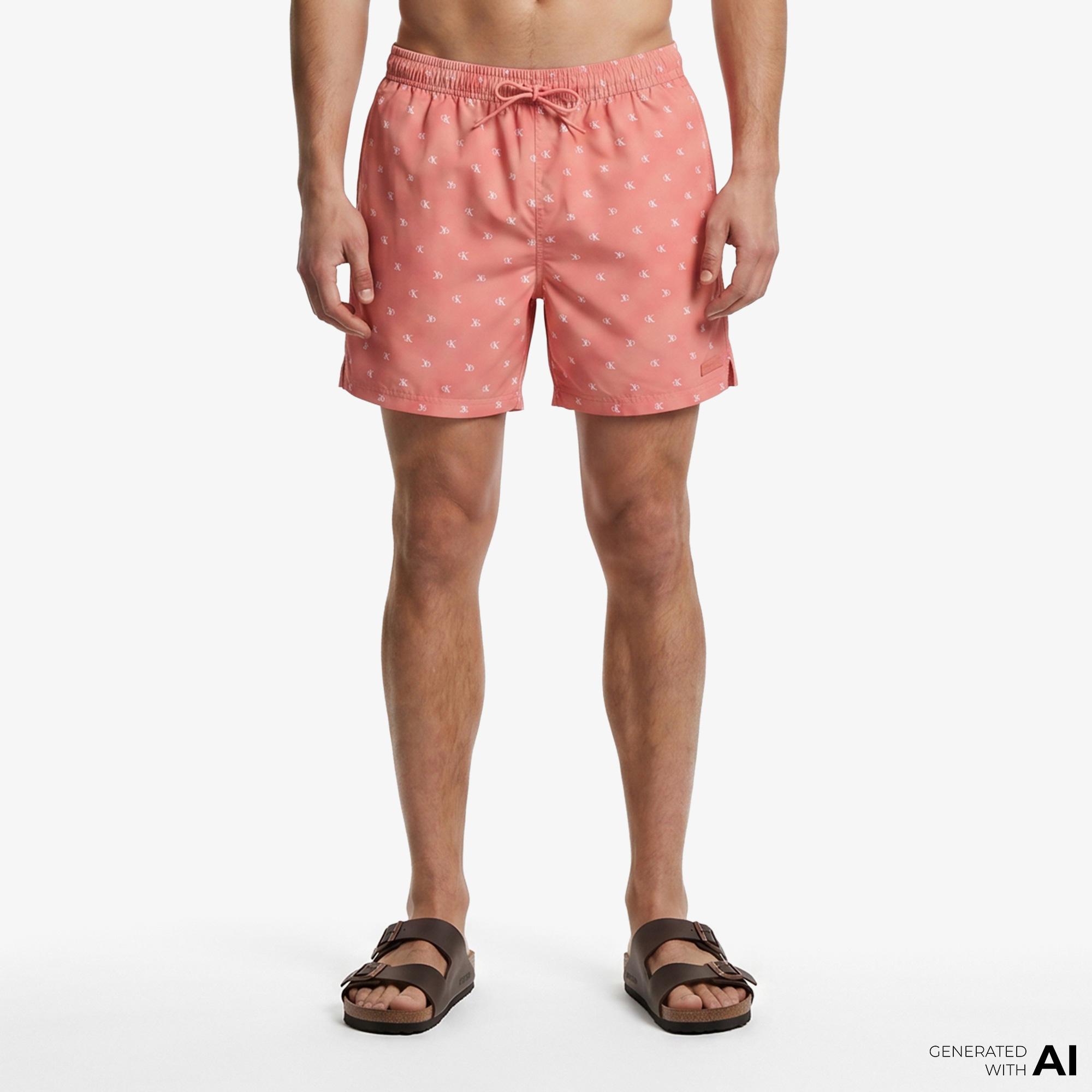 Calvin Klein Medium Drawstring Covered Erkek Turuncu Deniz Şortu