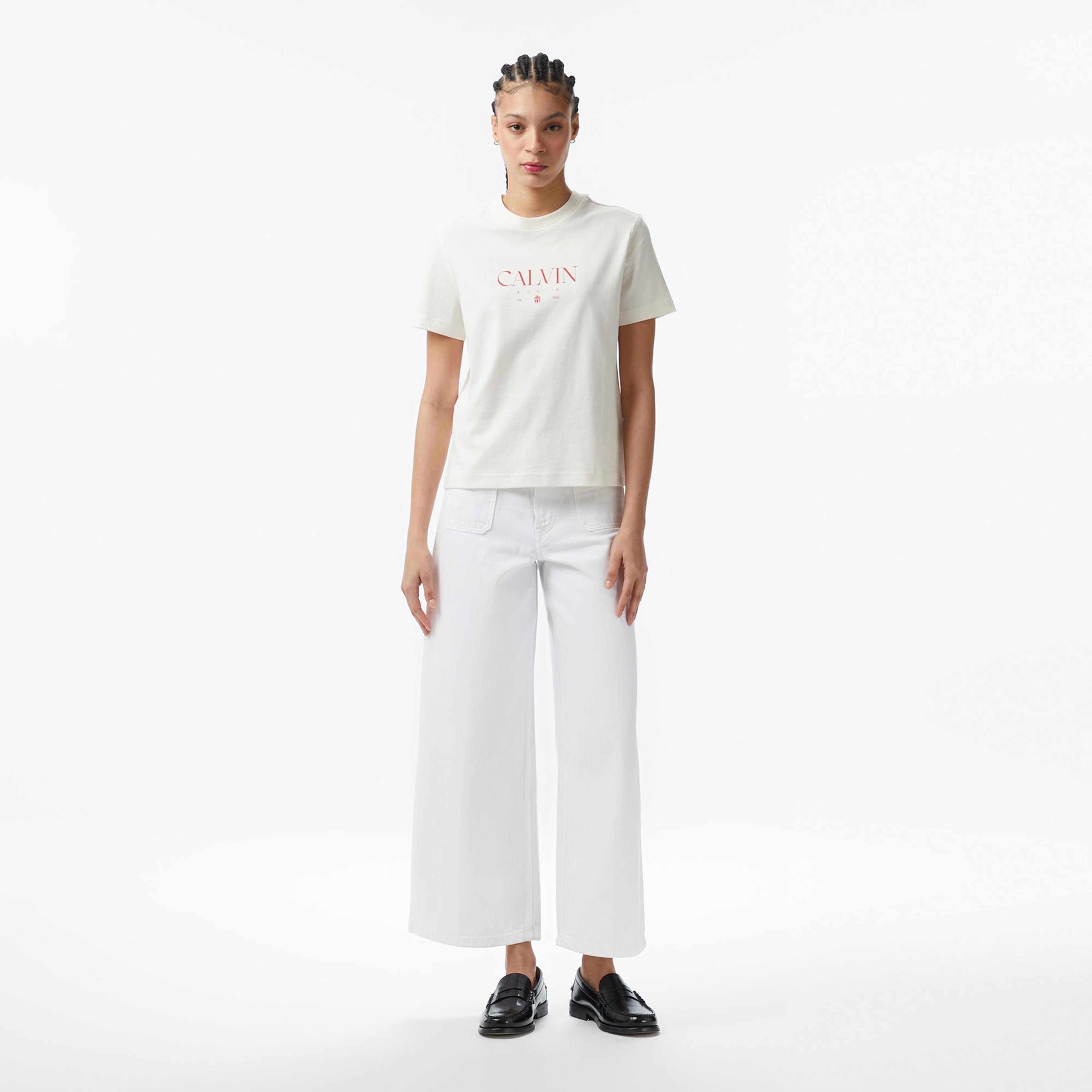 Calvin Klein Concept Graphic Kadın Beyaz T-Shirt