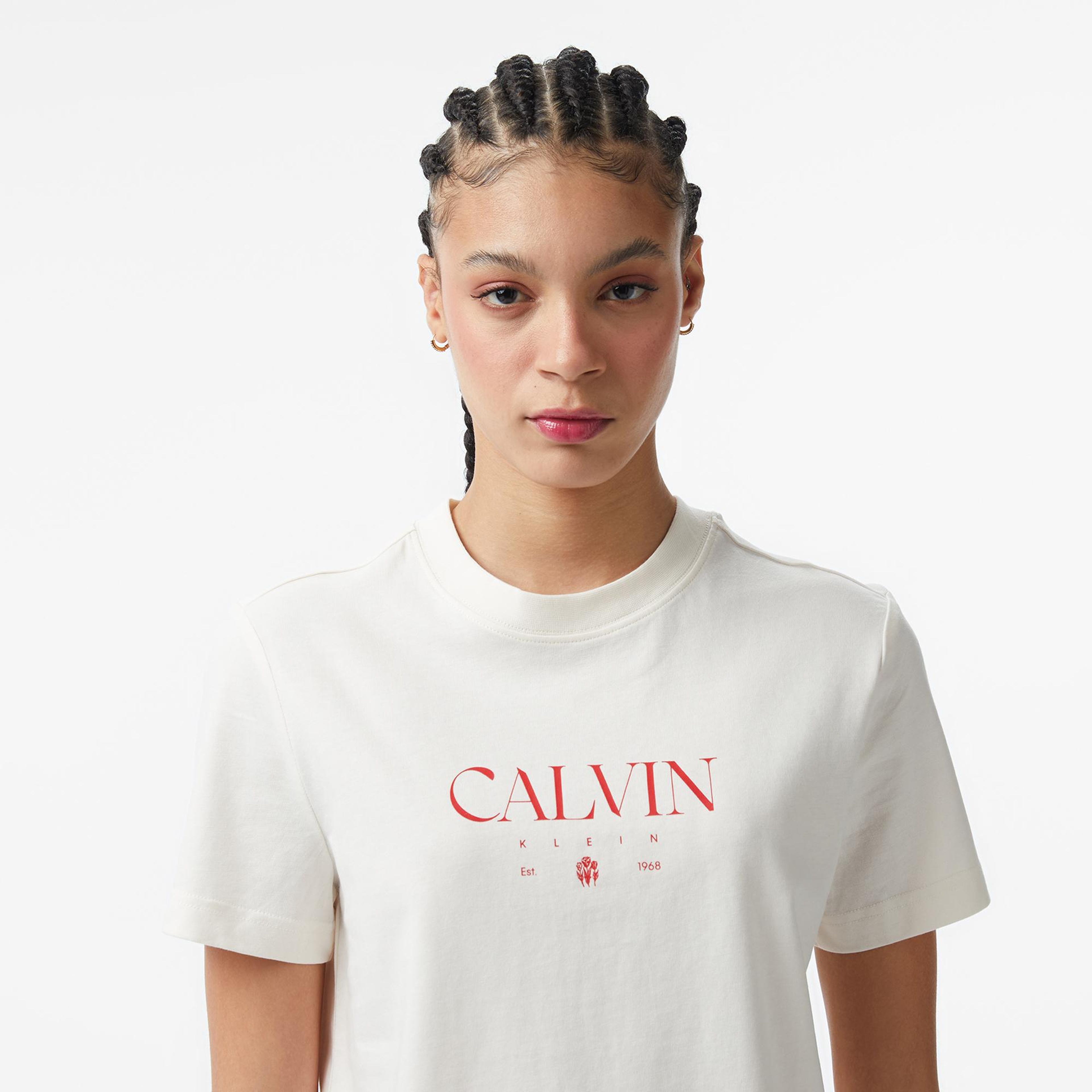 Calvin Klein Concept Graphic Kadın Beyaz T-Shirt