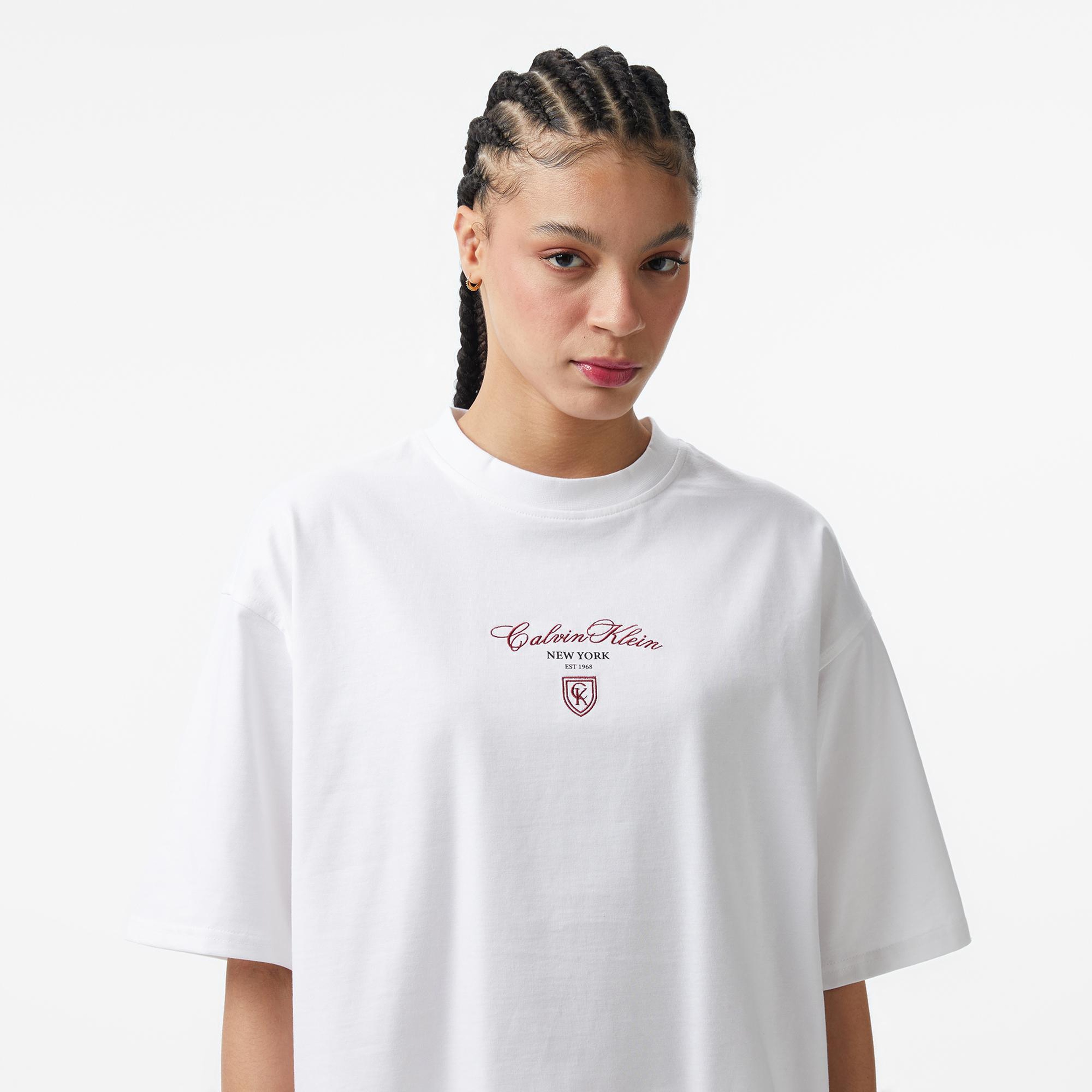 Calvin Klein Oversize Kadın Beyaz T-Shirt