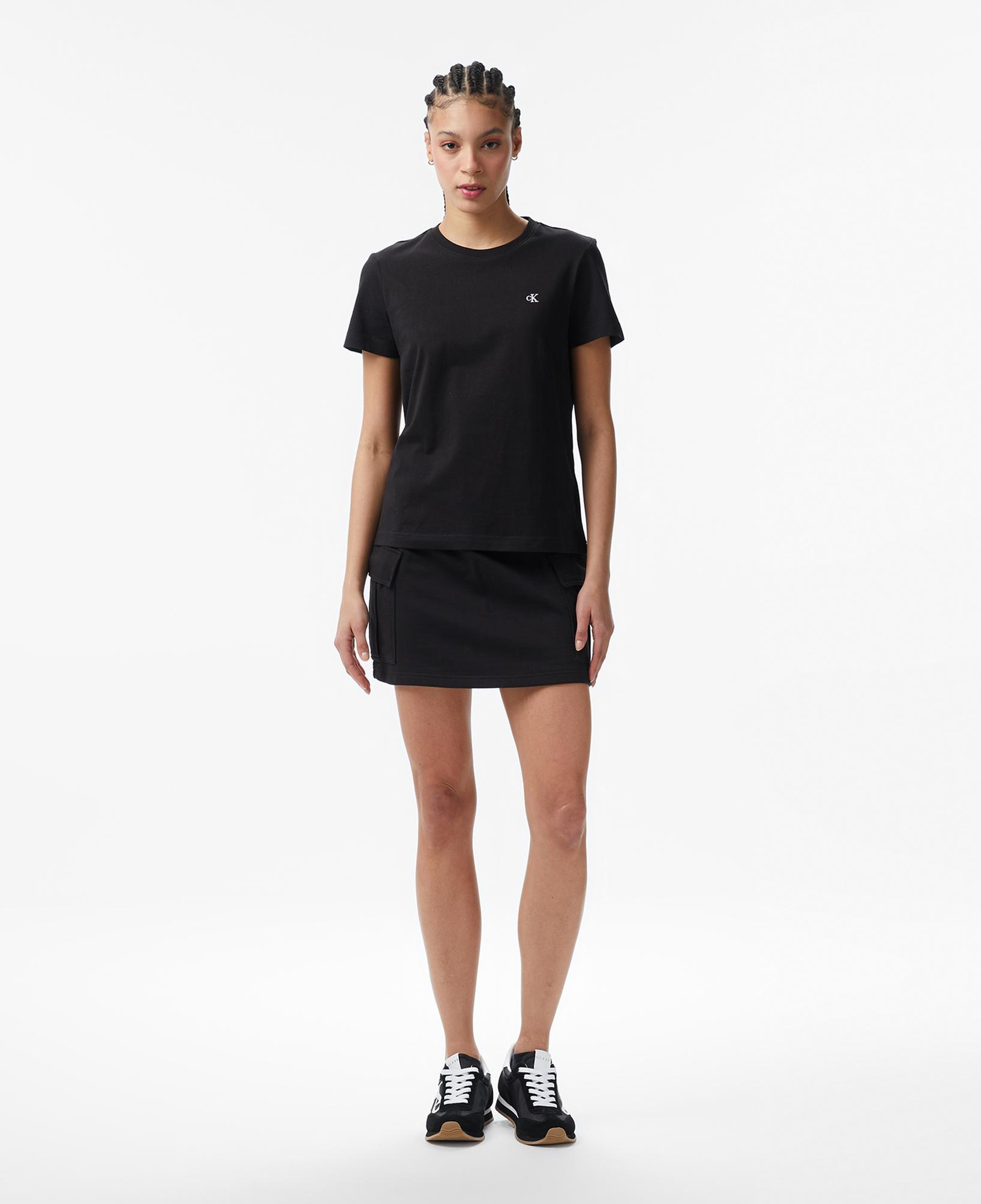 Calvin Klein Monogram Terry Cargo Kadın Siyah Etek