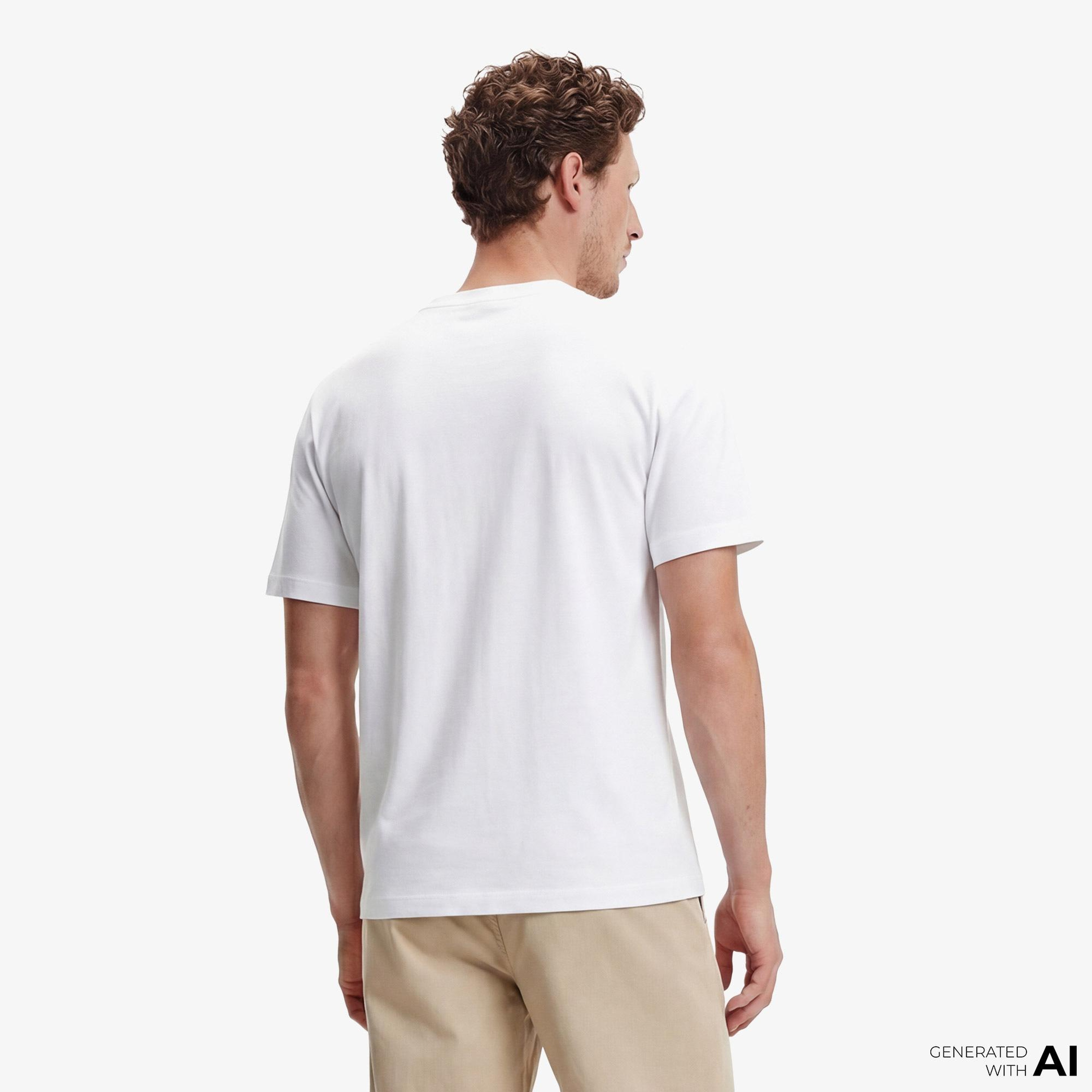 Calvin Klein Relaxed Fit Graphic Erkek Beyaz T-Shirt