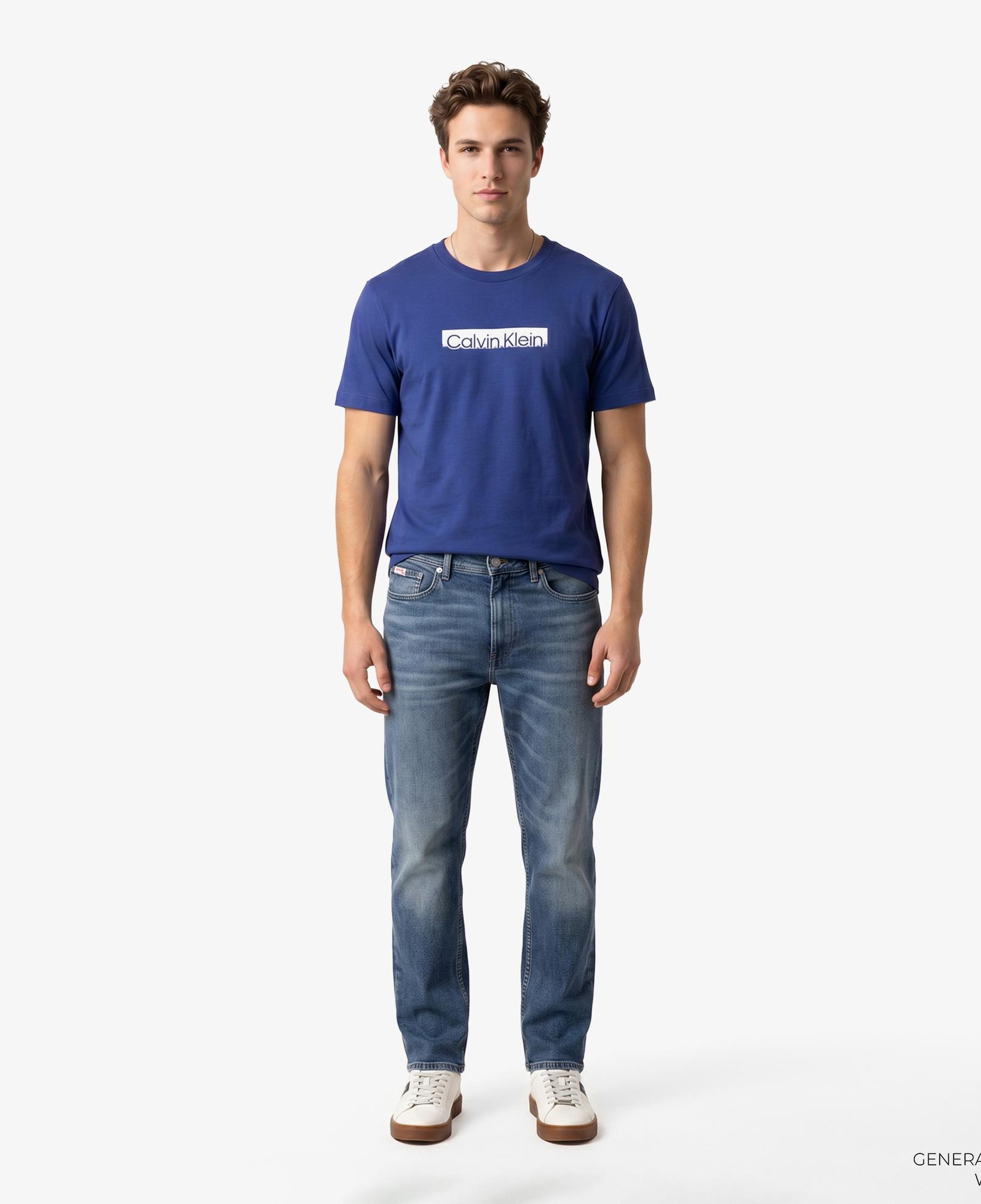 Calvin Klein 20S Sportswear Grap Erkek Mavi T-Shirt