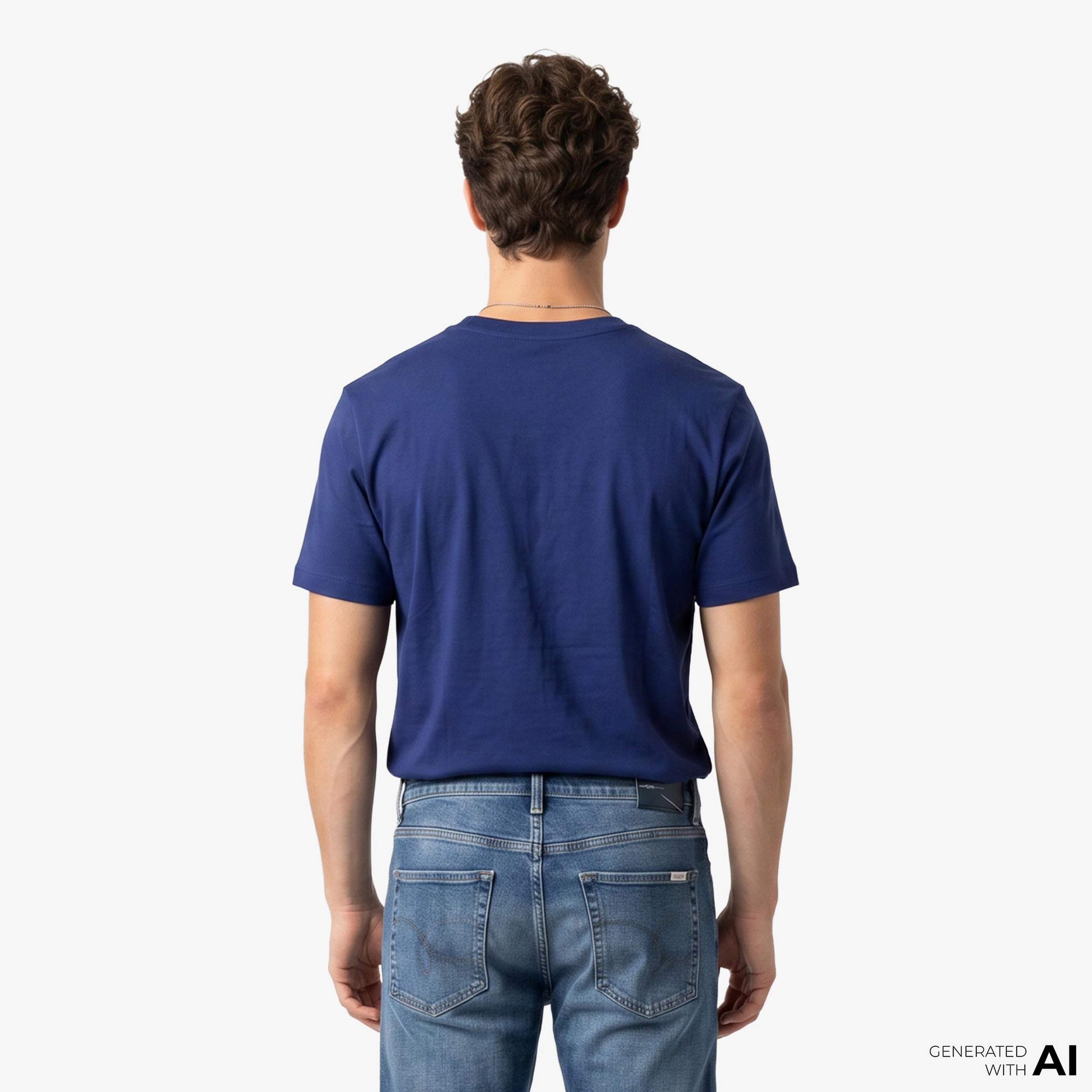 Calvin Klein 20S Sportswear Grap Erkek Mavi T-Shirt