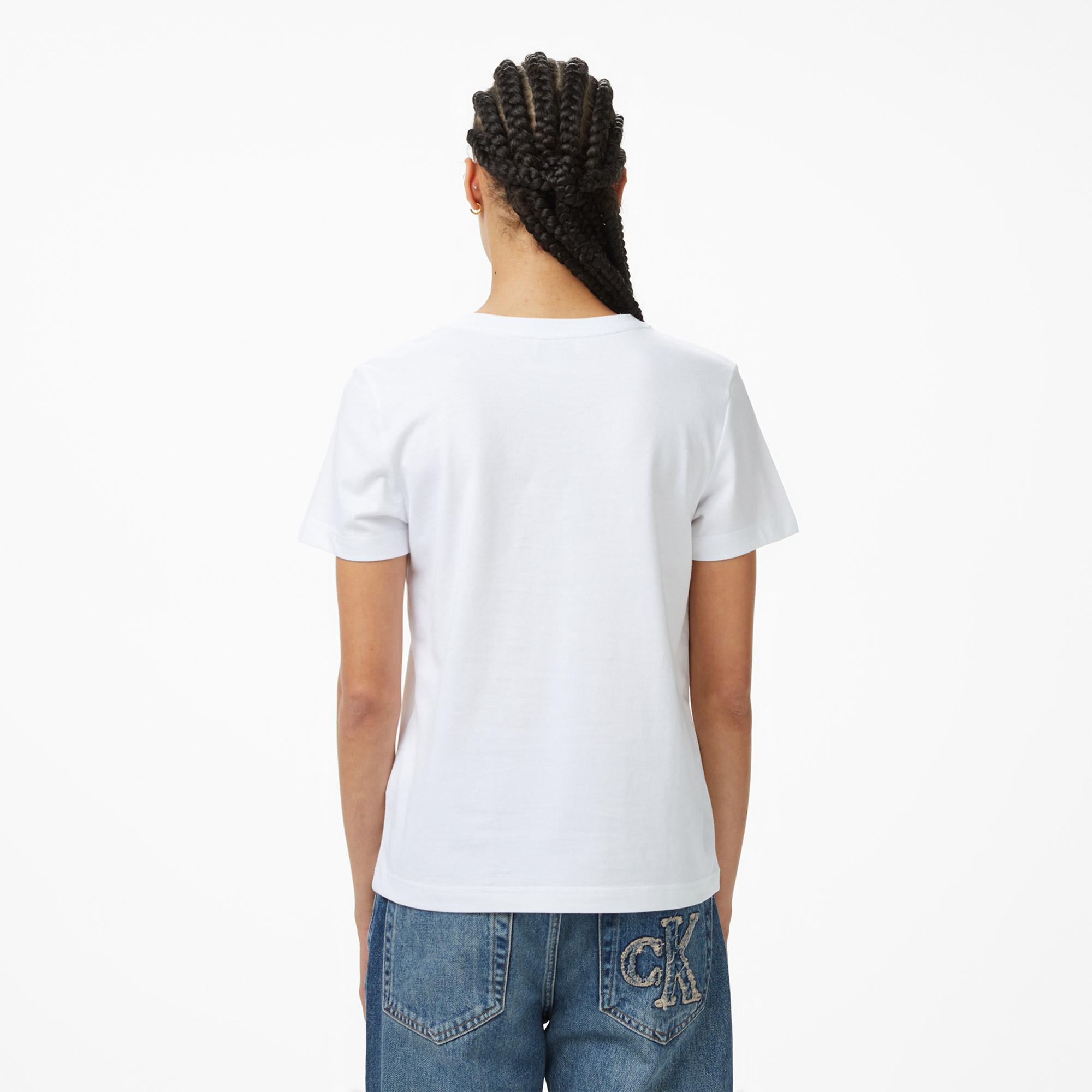 Calvin Klein Monogram Kadın Beyaz T-Shirt