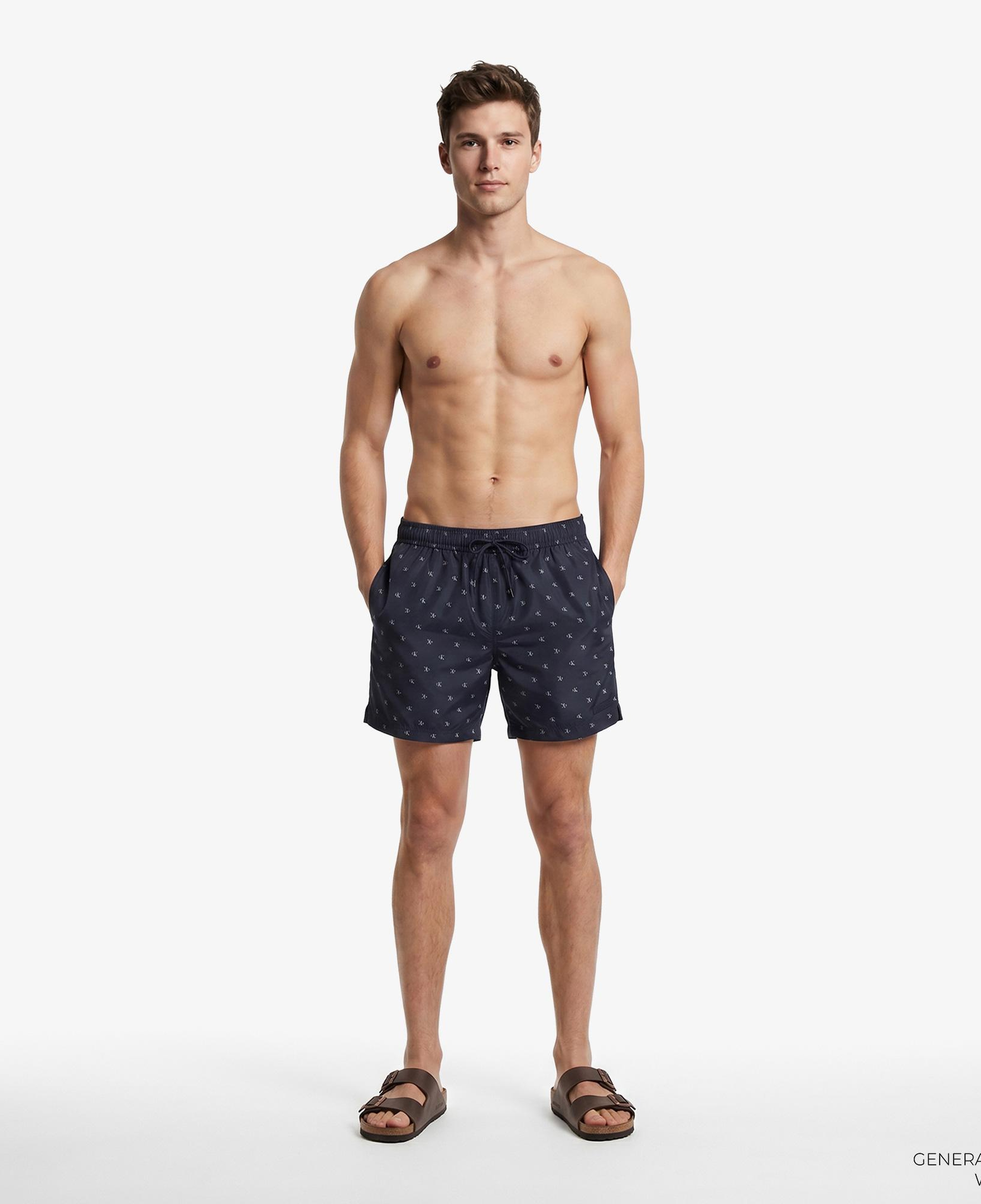 Calvin Klein Medium Drawstring Covered Erkek Mavi Deniz Şortu