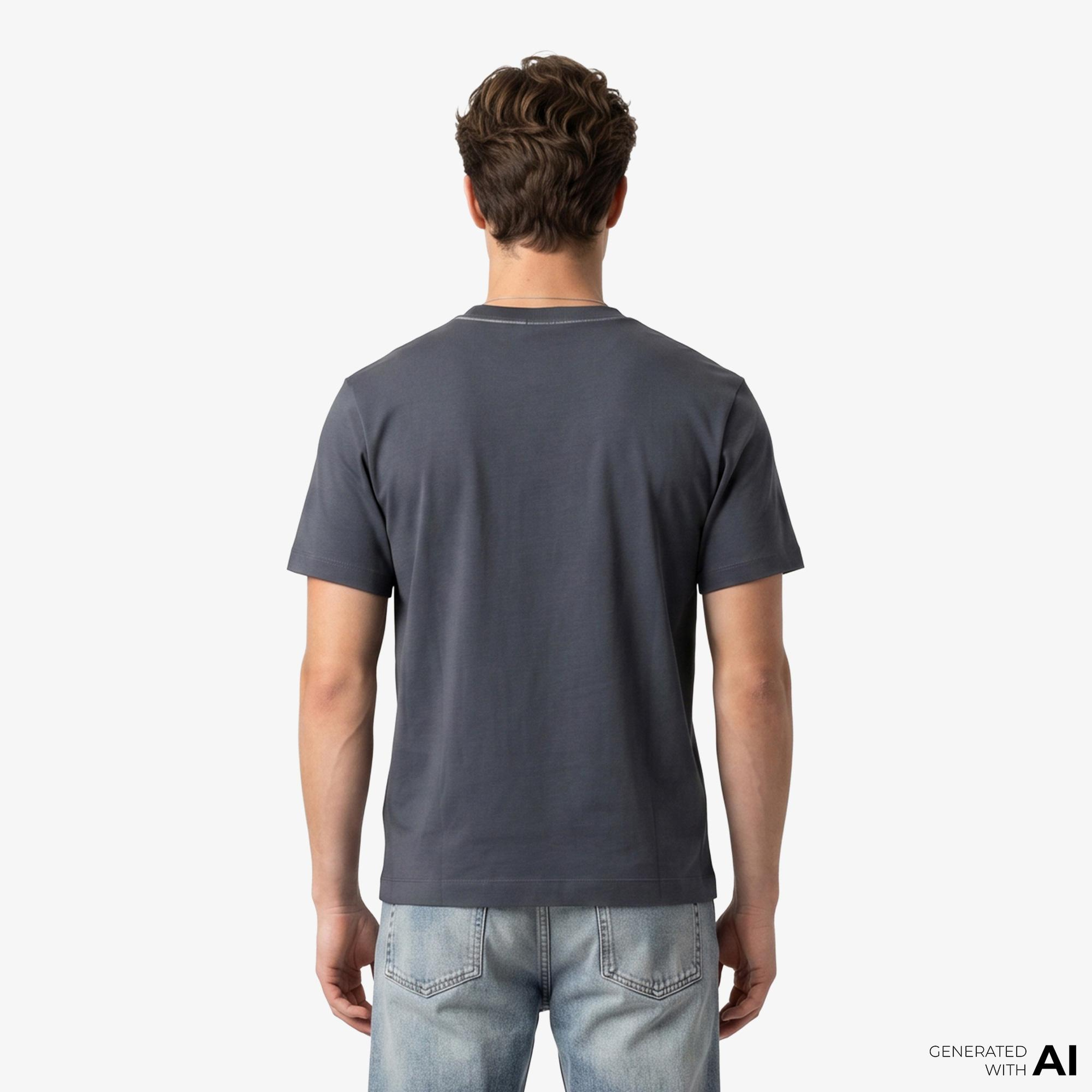 Calvin Klein Contrast Collar Stitch Crewnk Erkek Gri T-Shirt