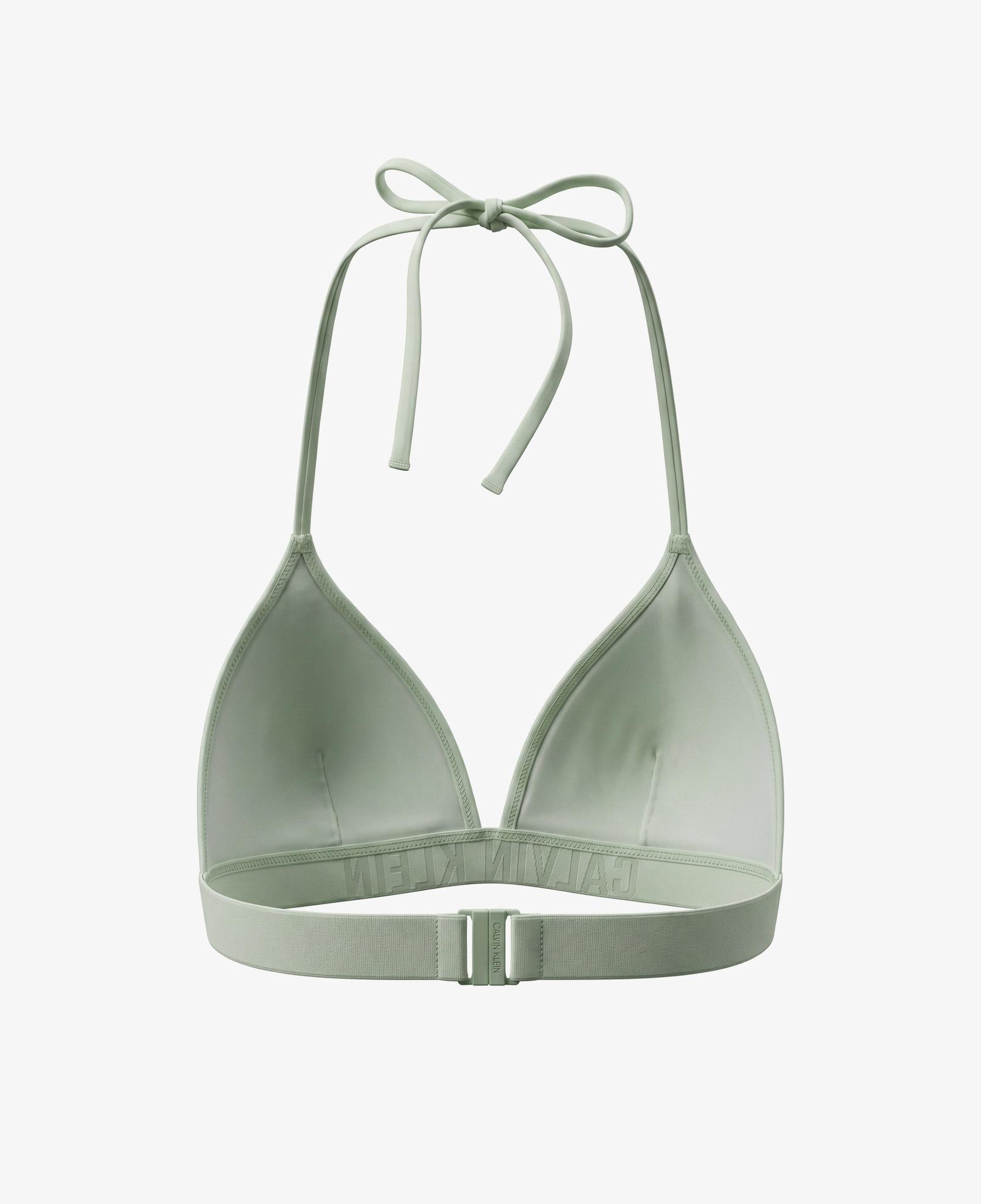Calvin Klein Halter Triangle Kadın Haki Bikini Üstü