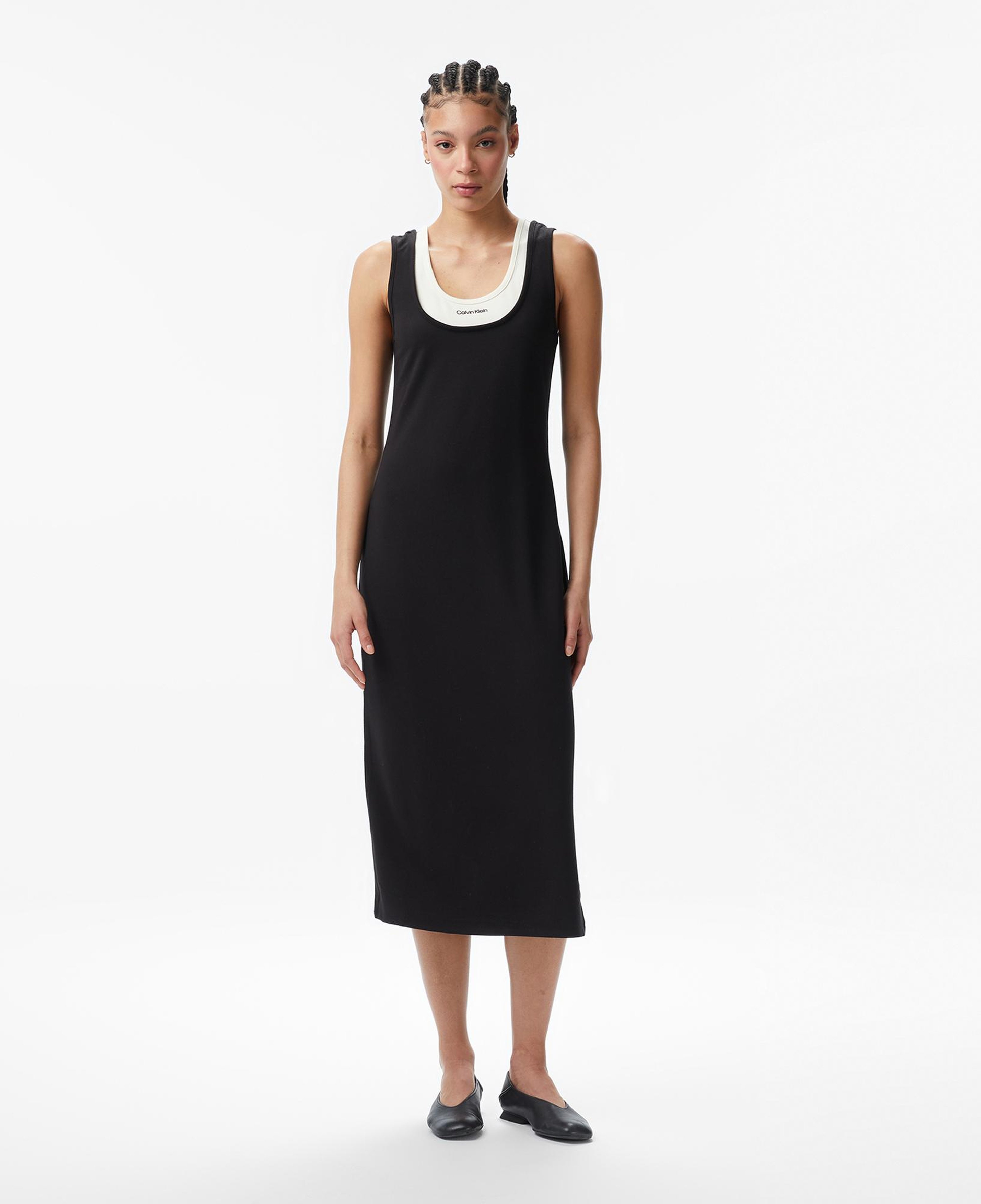 Calvin Klein Interlock Midi Kadın Siyah Elbise
