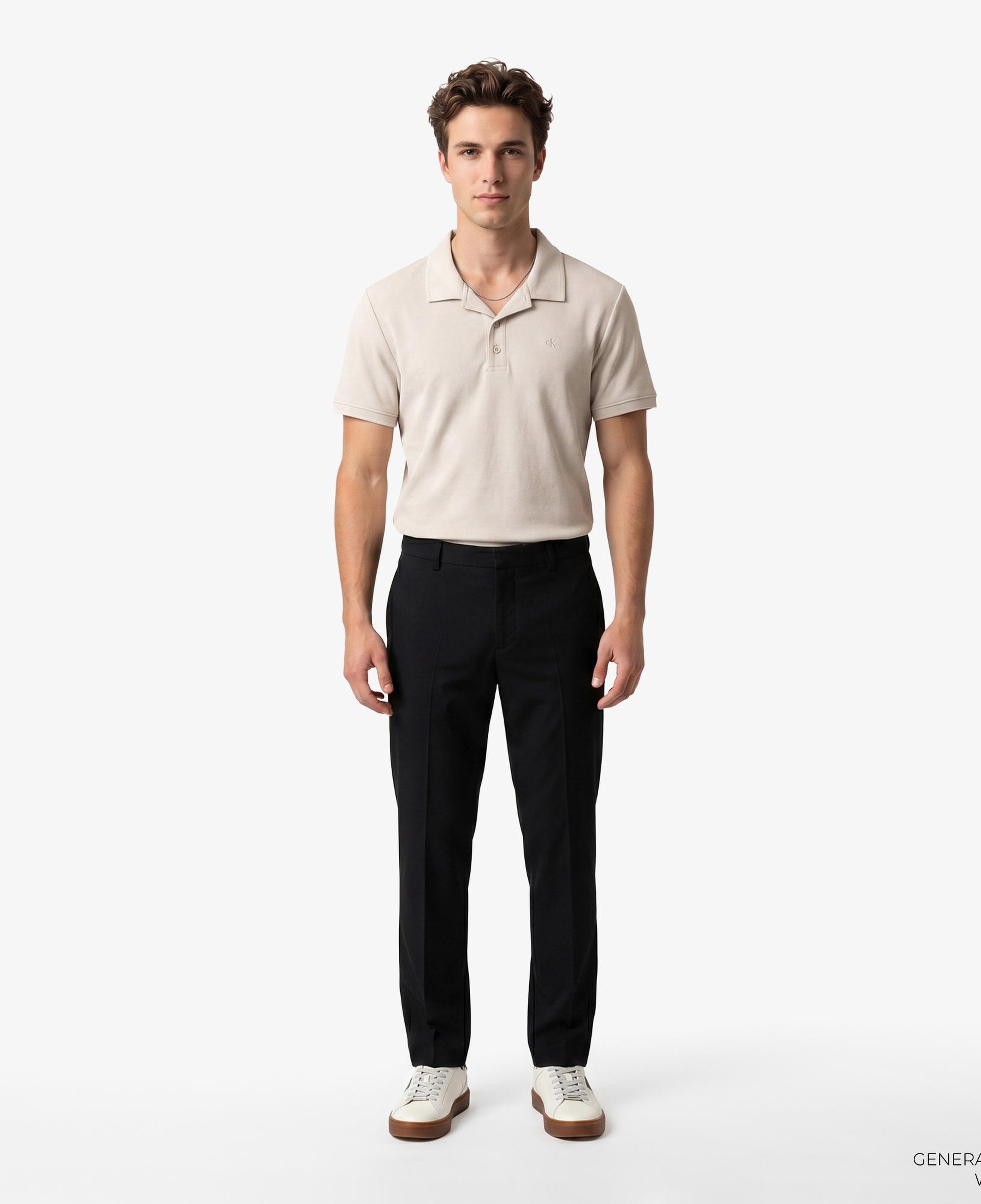 Calvin Klein Easy Micro Waffle Camp Erkek Bej Polo