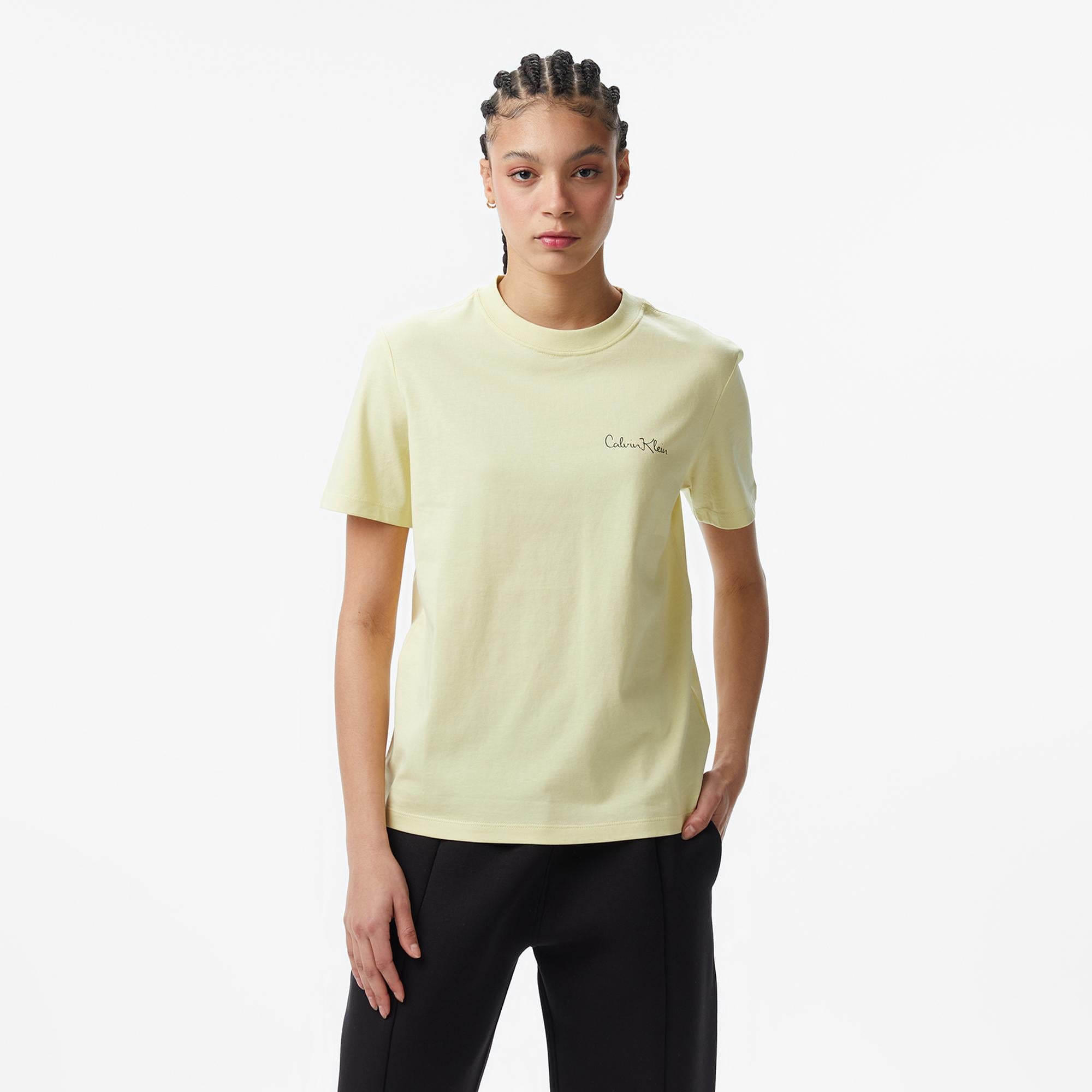Calvin Klein Classic Graphic Kadın Bej T-Shirt
