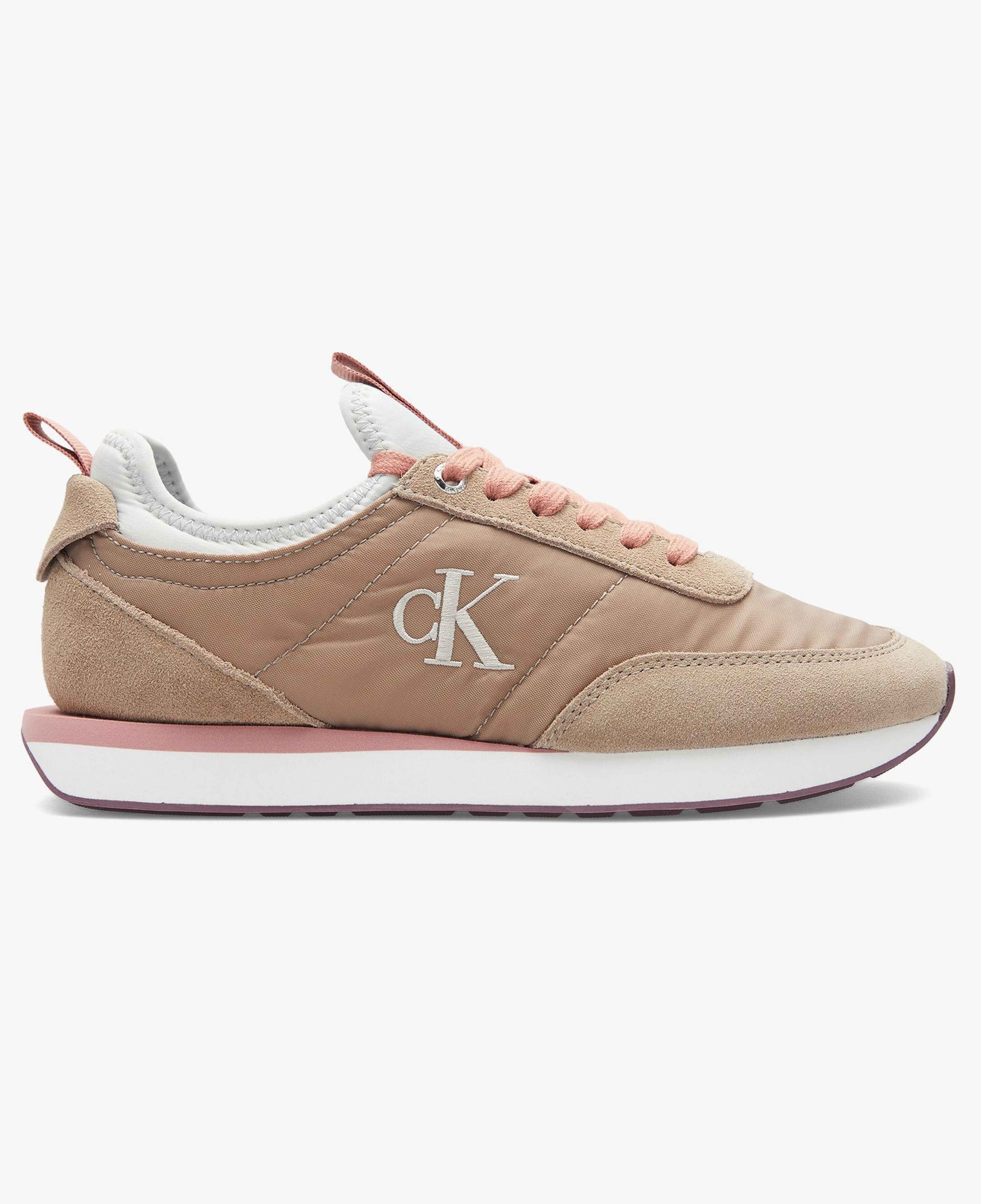 Calvin Klein Retro Runner Sock Laceup Mix Kadın Bej Sneaker