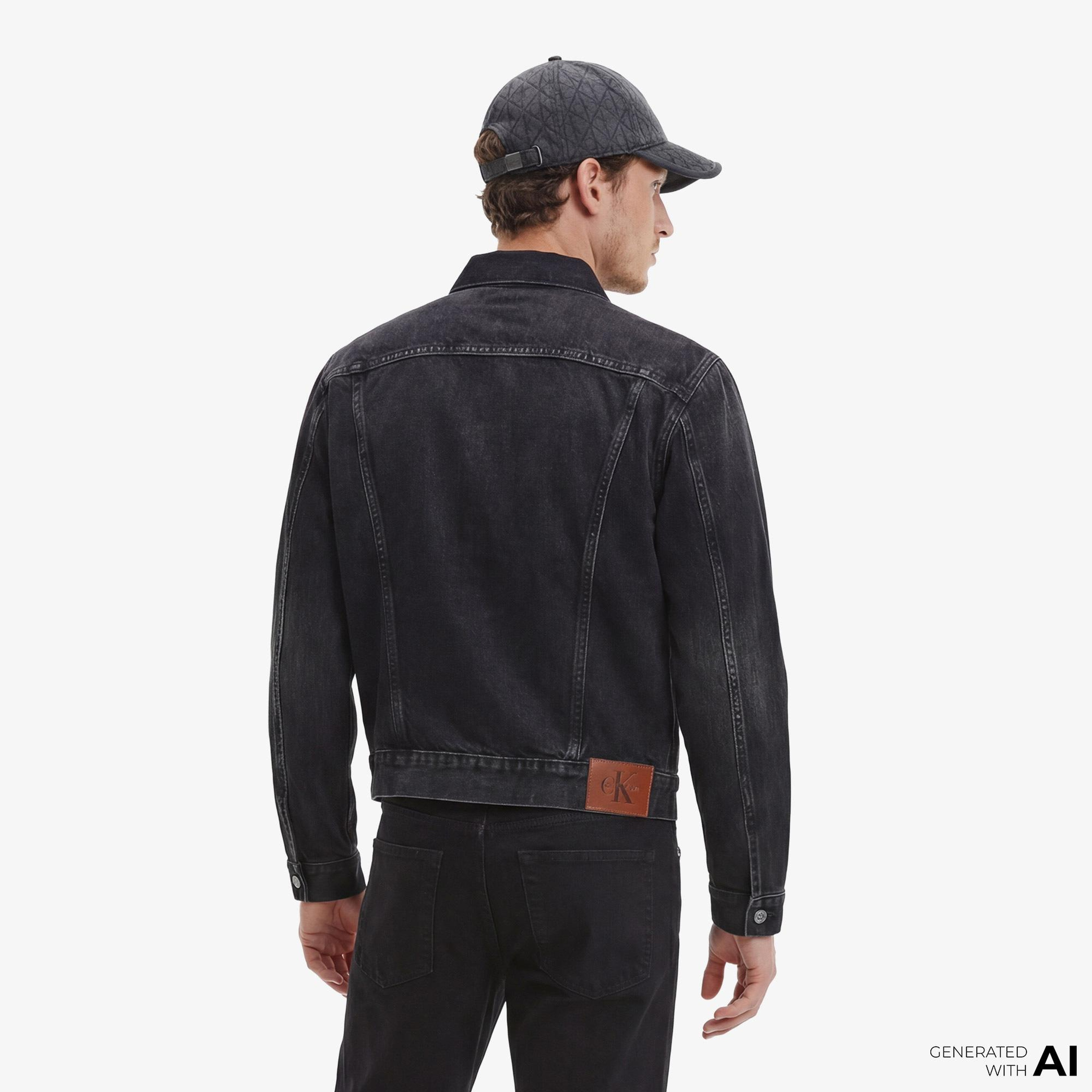 Calvin Klein Black Classic Trucker Erkek Siyah Ceket