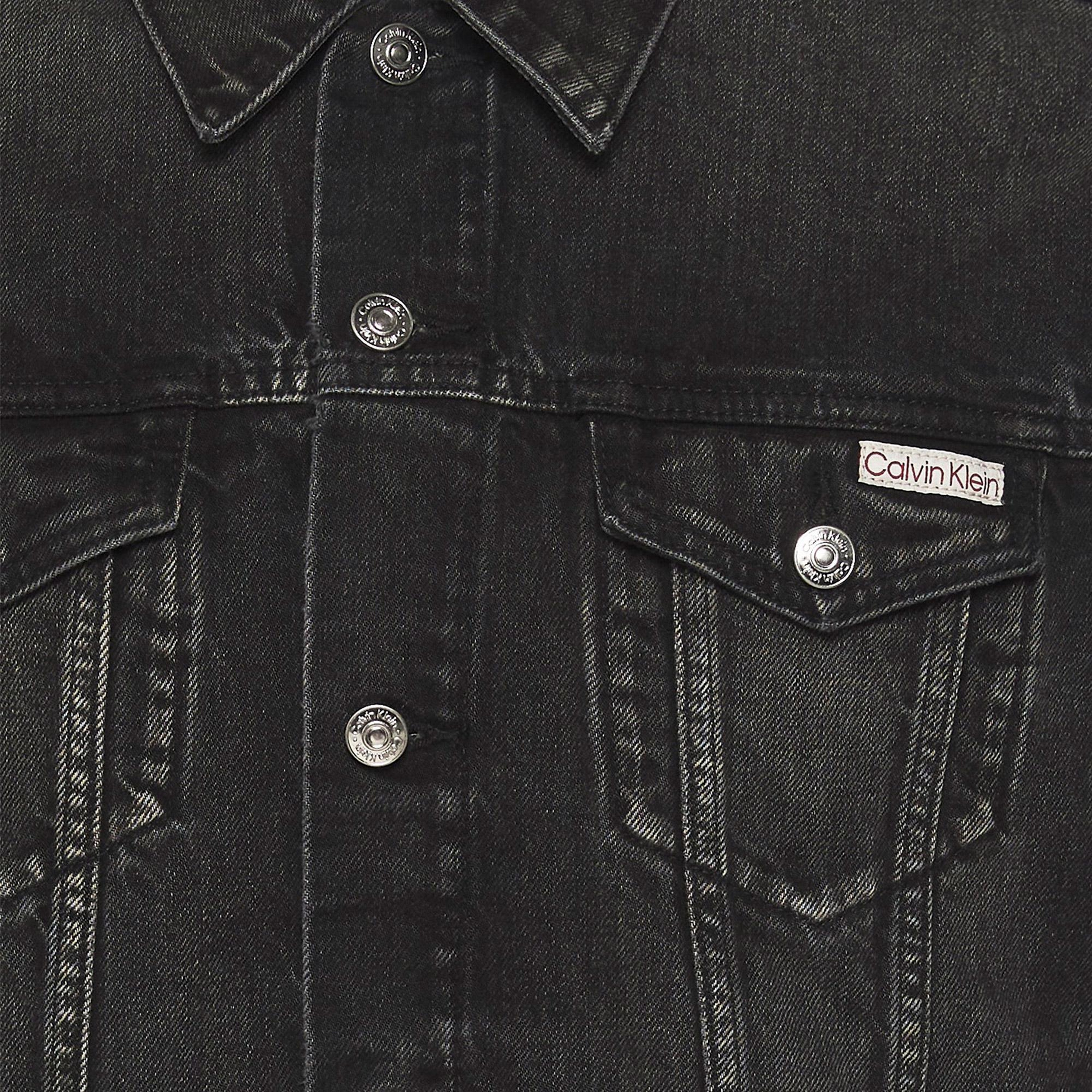 Calvin Klein Black Classic Trucker Erkek Siyah Ceket