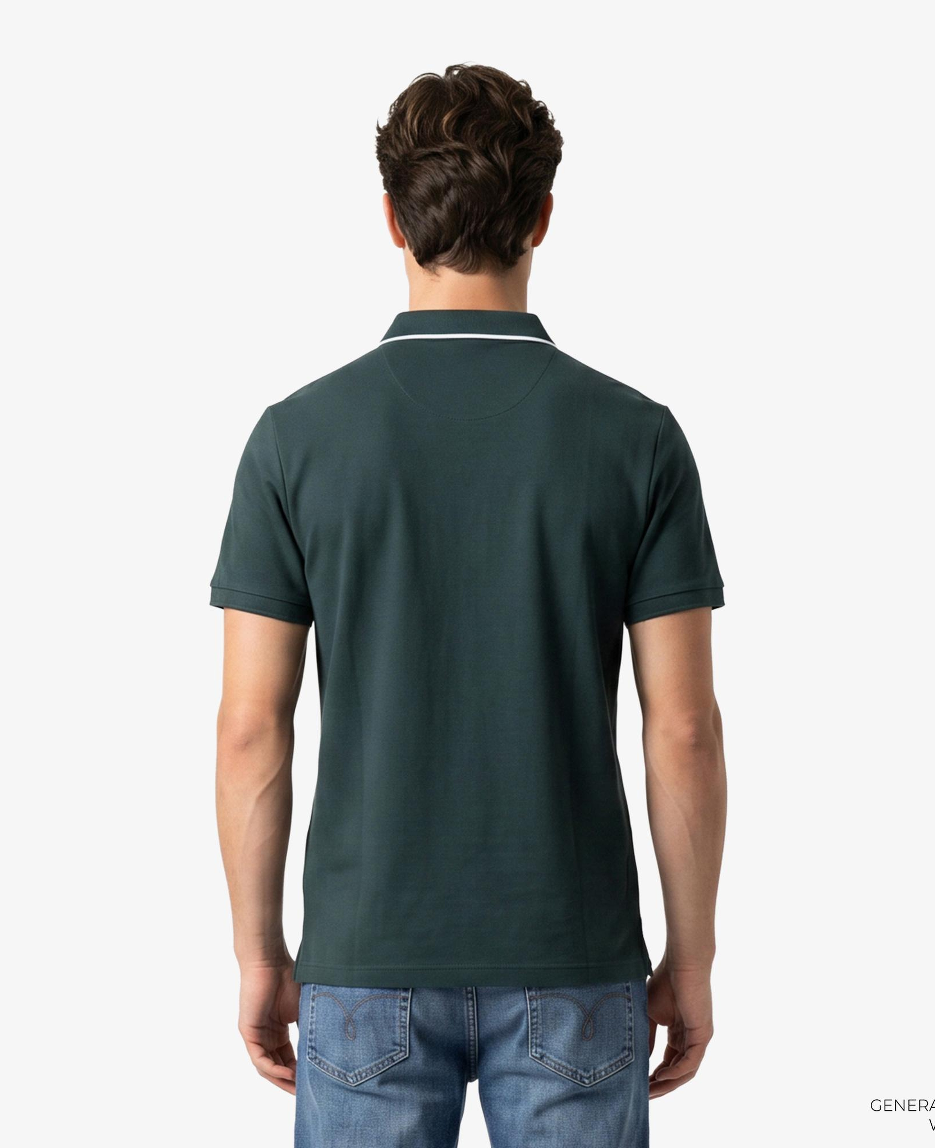 Calvin Klein Tipped Zip Pique Erkek Yeşil Polo