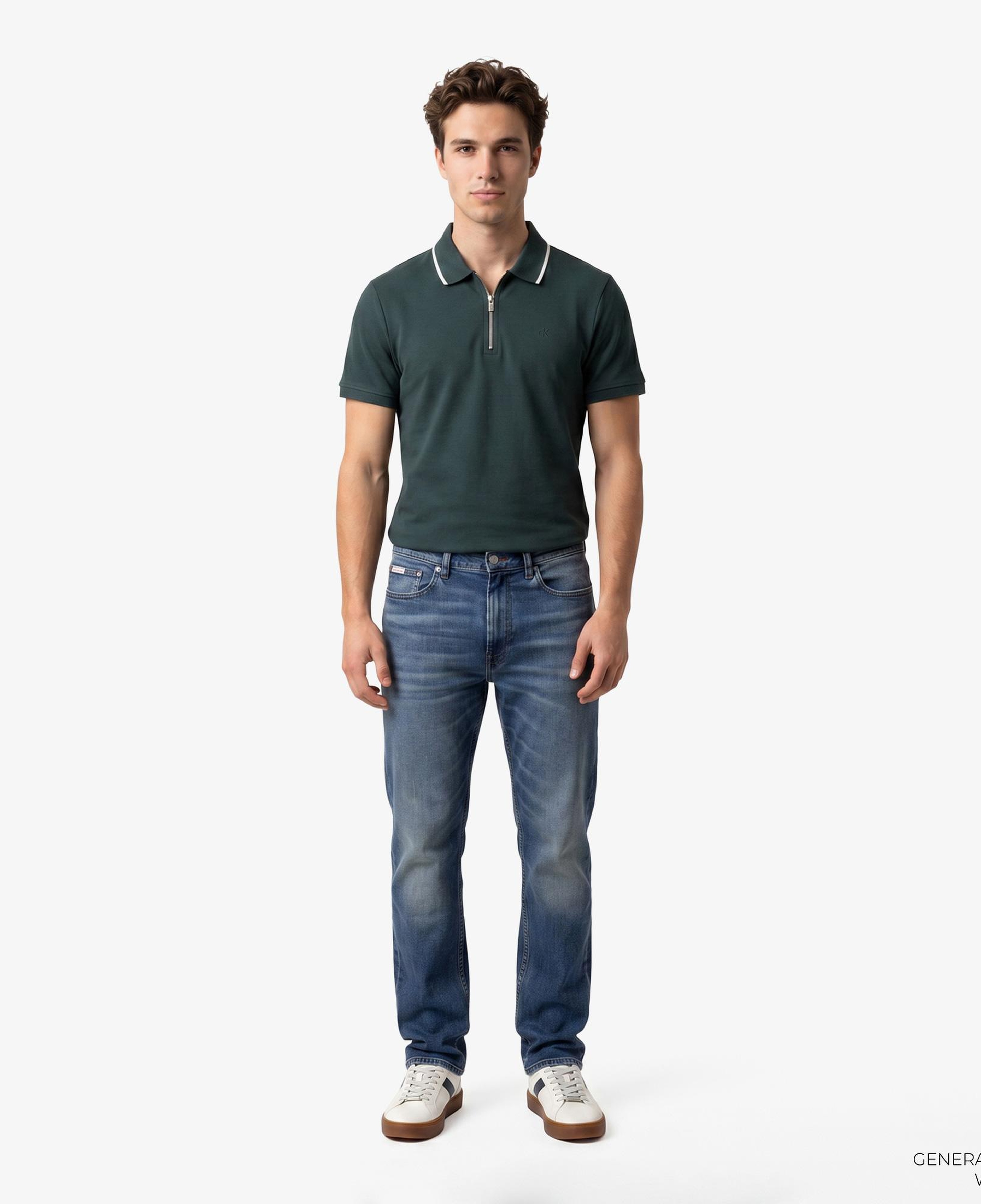 Calvin Klein Tipped Zip Pique Erkek Yeşil Polo