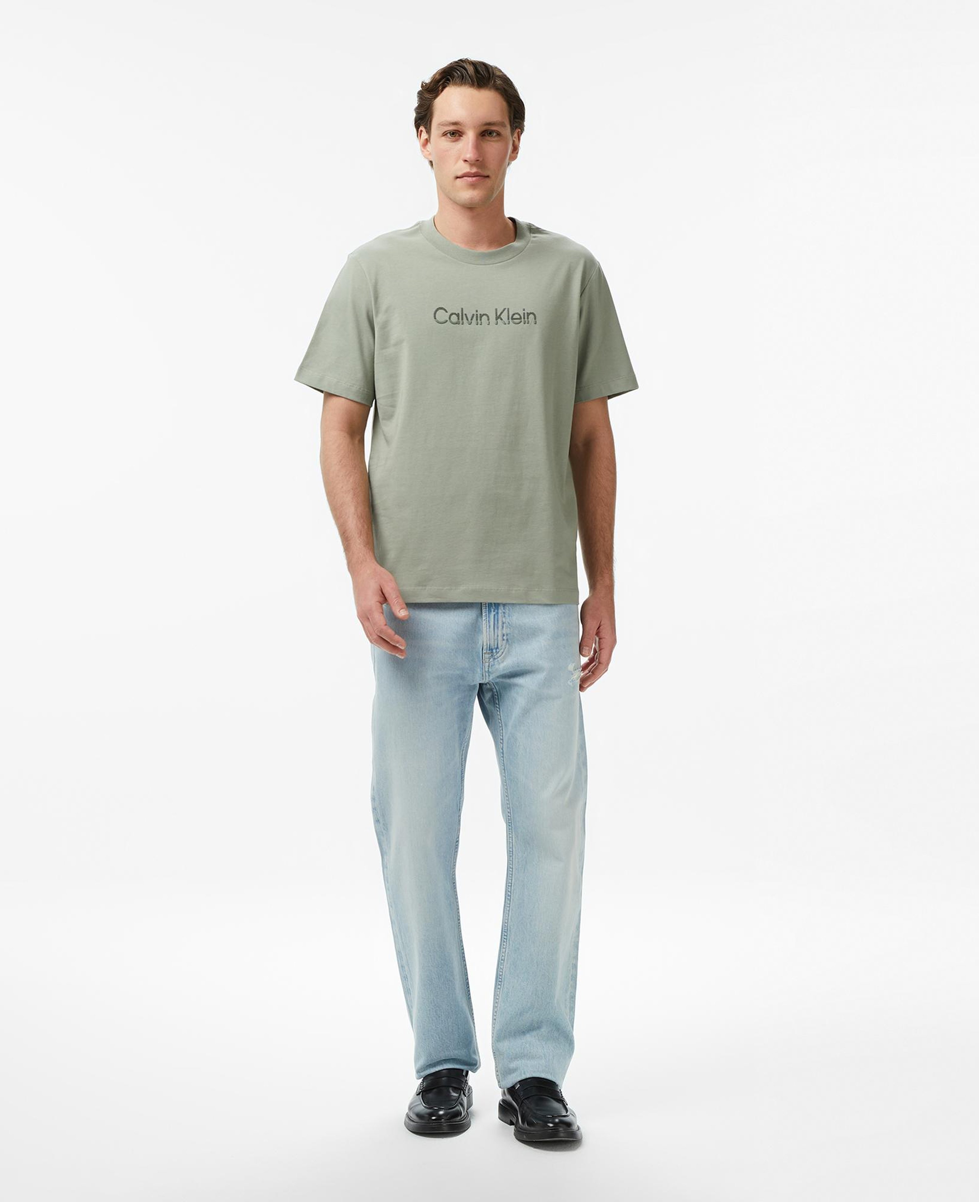 Calvin Klein 20S Sportswear Grap Erkek Bej T-Shirt