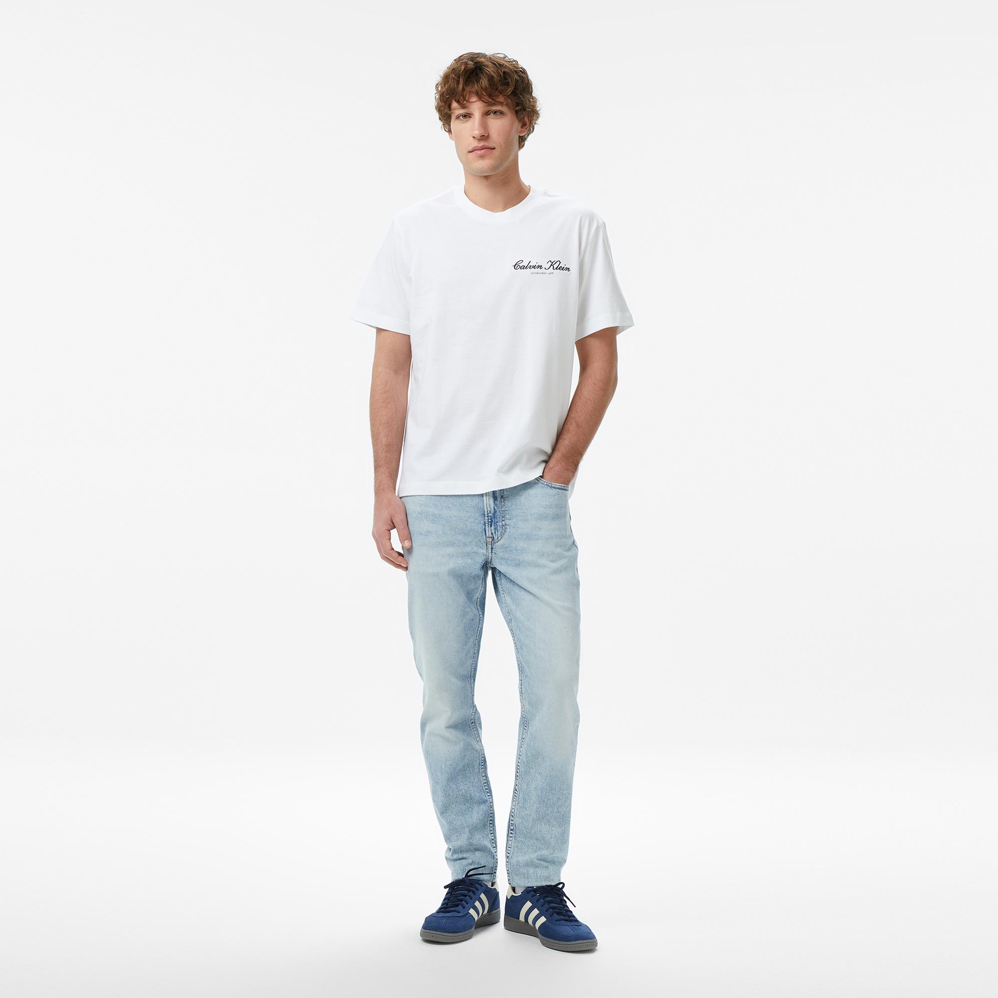Calvin Klein 20S March Graphic Seasonal Erkek Beyaz T-Shirt